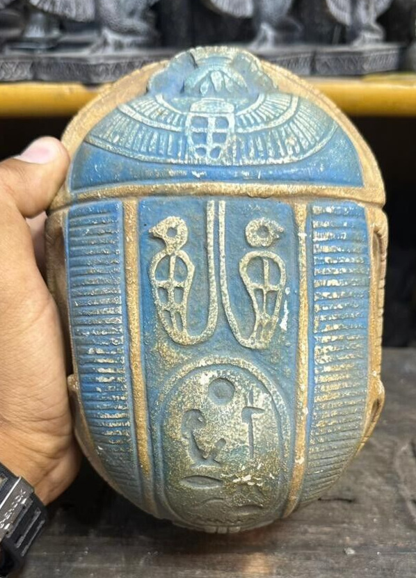 RARE ANCIENT EGYPTIAN ANTIQUES Scarab Beetle Rare Made Heavy Stone Pharaonic BC
