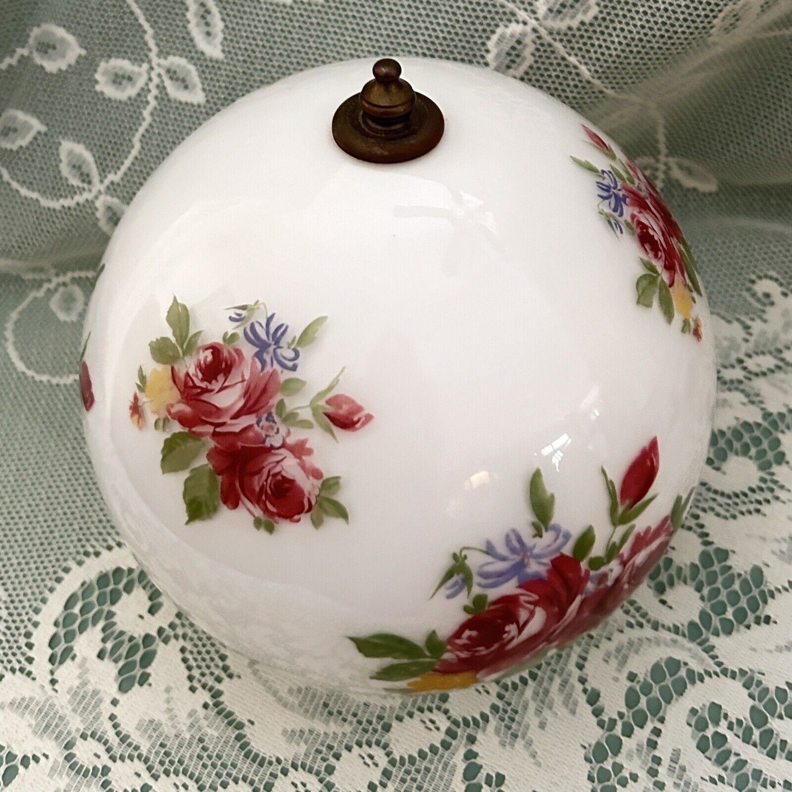Vintage Round Globes Floral Pattern For Hanging Lamp Globe Replacement Swag