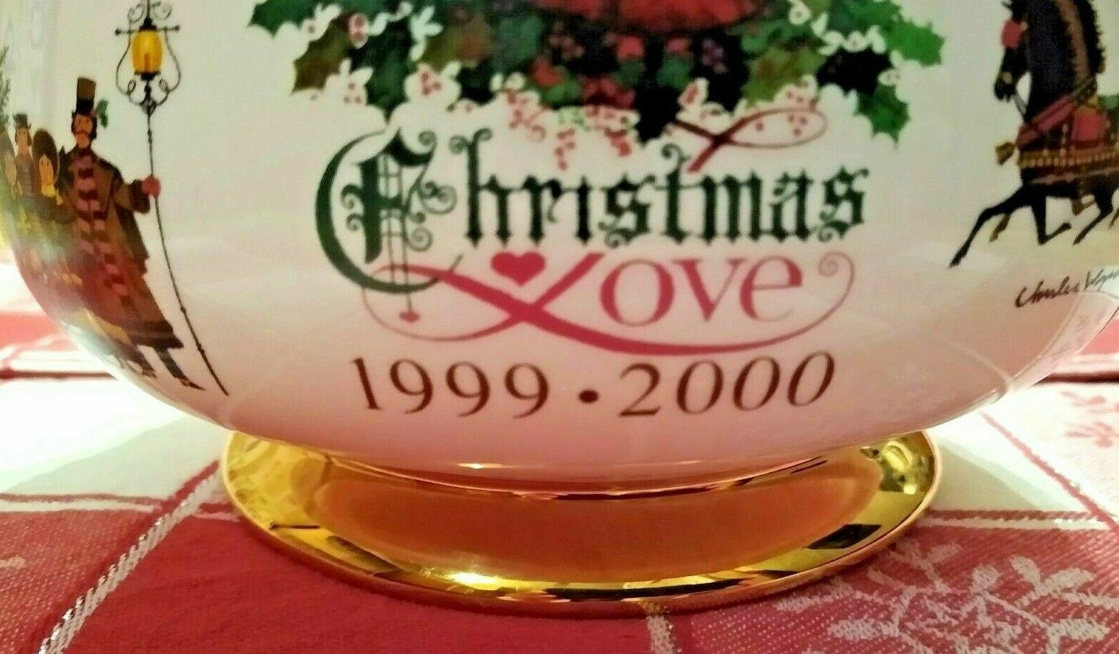 Teleflora 1999- 2000 Christmas Love Bowl  Wysocki American Life Holiday Serving 