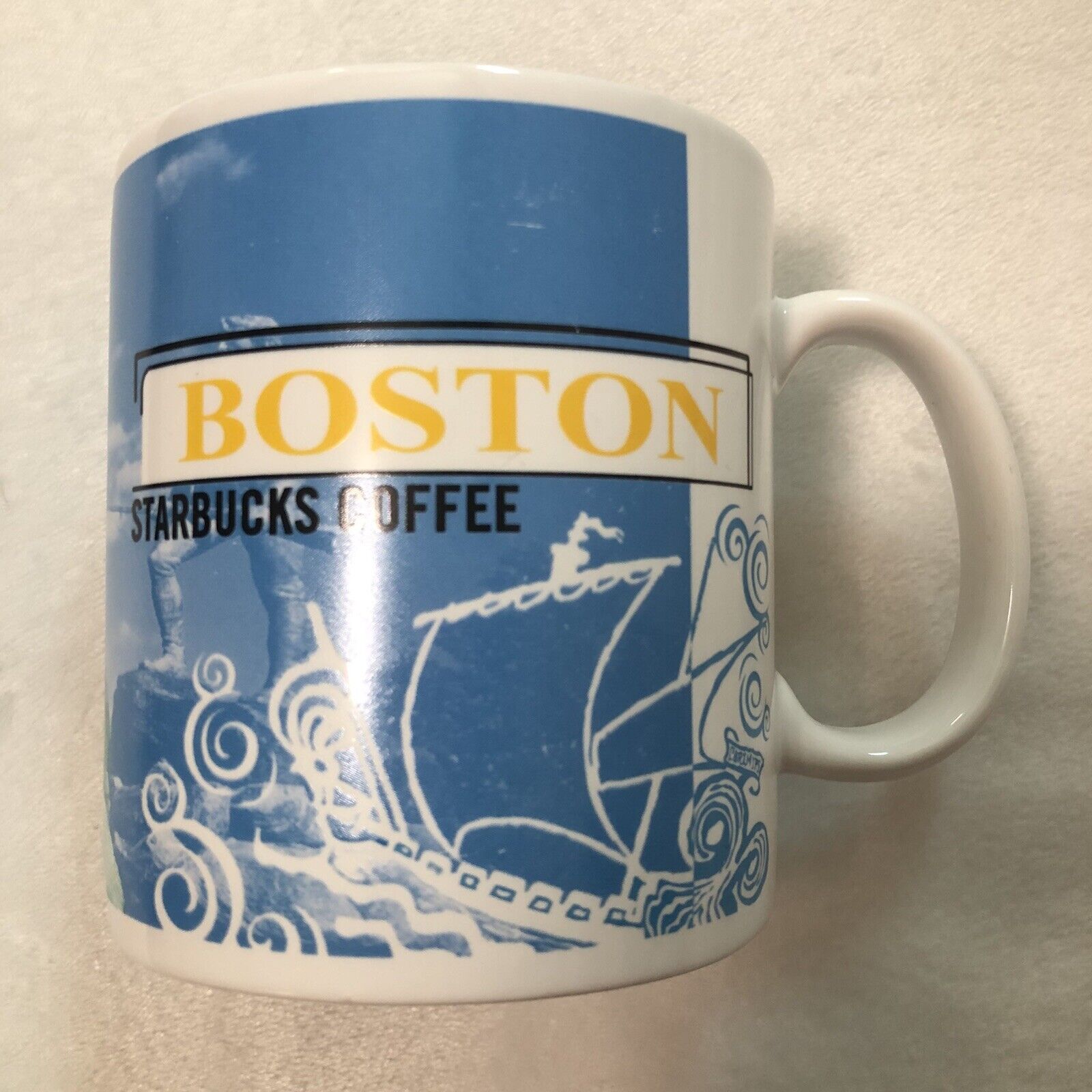 1998 STARBUCKS Boston Coffee MUG Cup COLLECTOR Vintage Jumbo 20 Oz Massachusetts