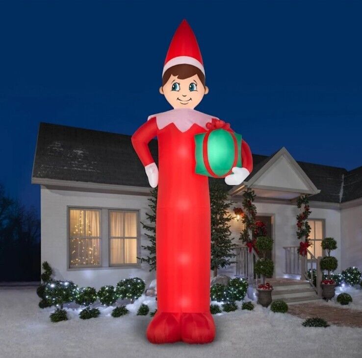 HUGE 20ft Gemmy Airblown ELF On The SHELF Yard Inflatable Christmas Airblown