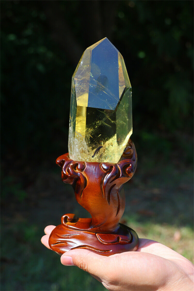1.6LB Natural Citrine Quartz Crystal Obelisk Specimen Reiki Crystal Wand point