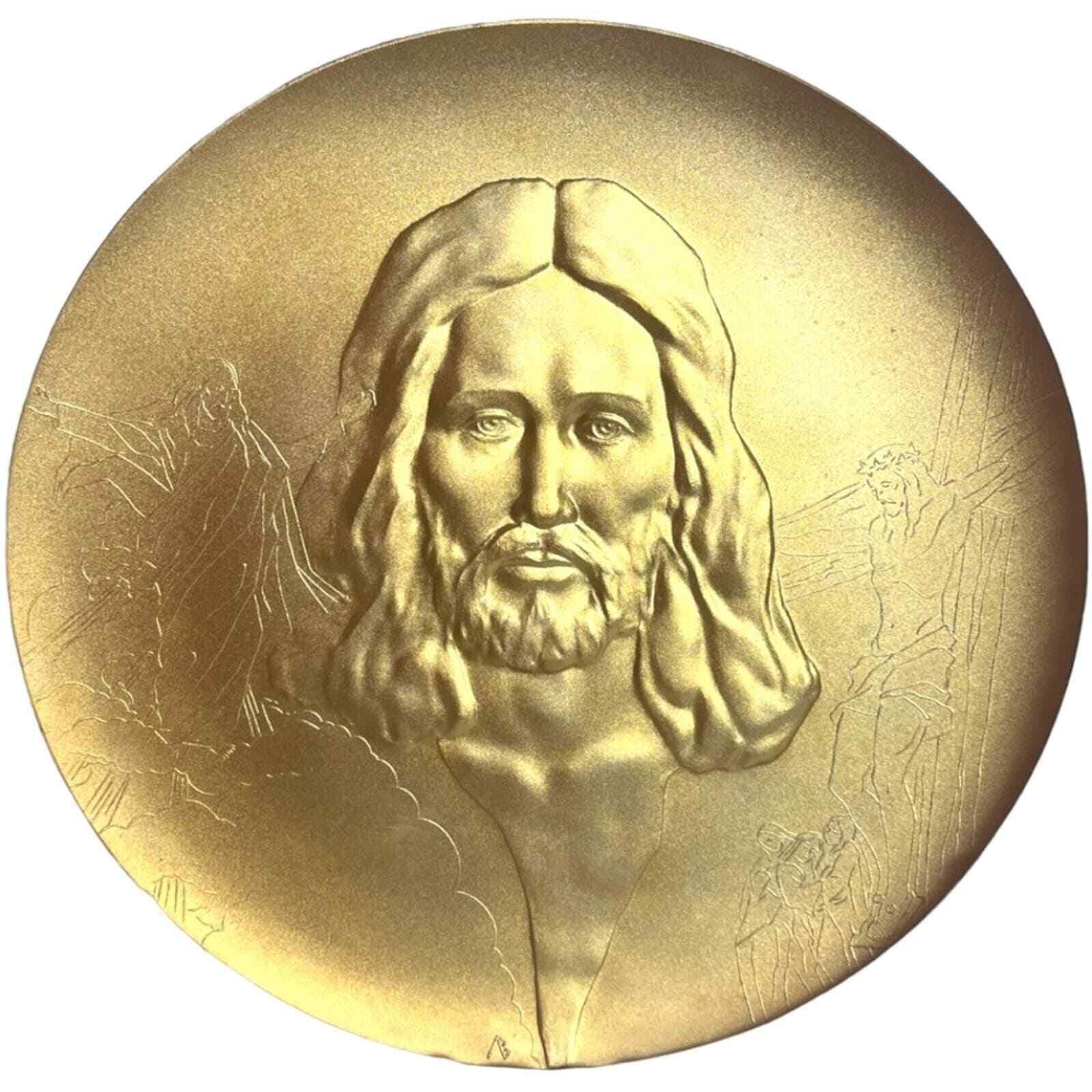 THE HAMILTON MINT 1976 Annual Easter Plate Triptych II, Rare Gold Plated Jesus