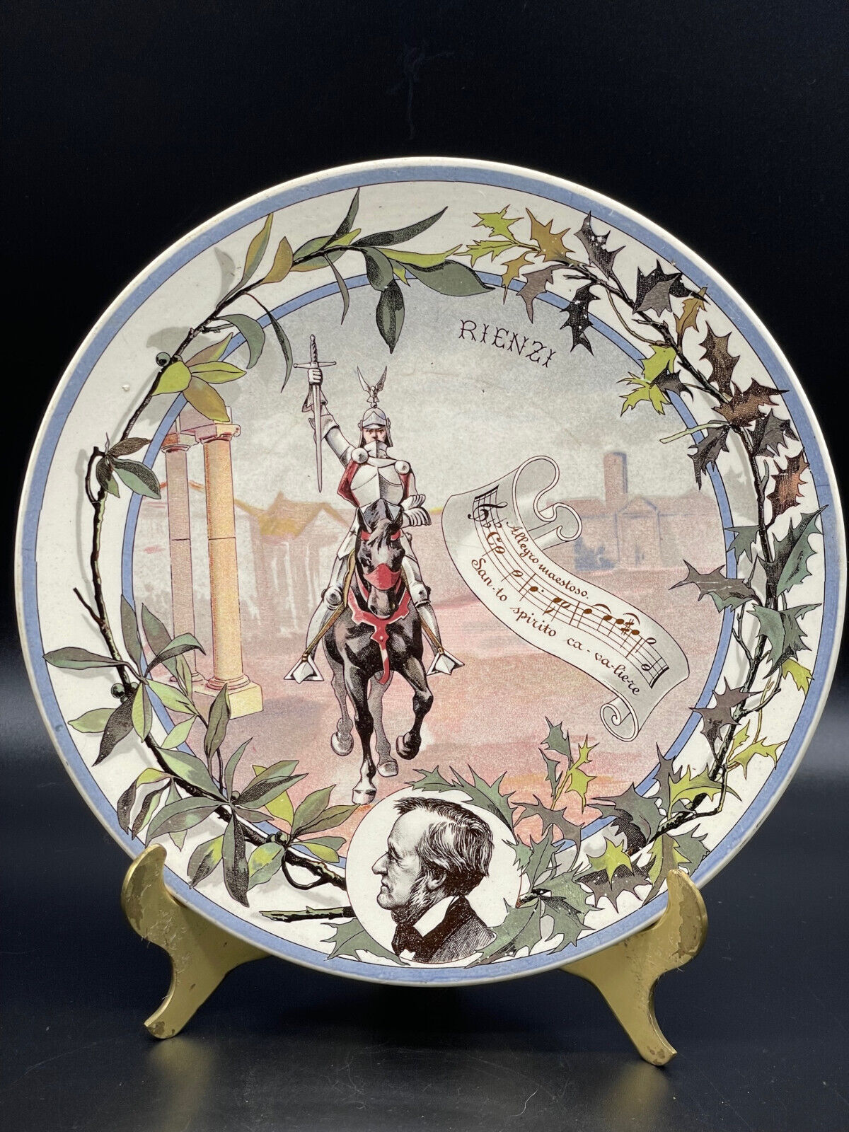 Sarreguemines Richard Wagner Rienzi Porcelain Opera Plate 8.5\