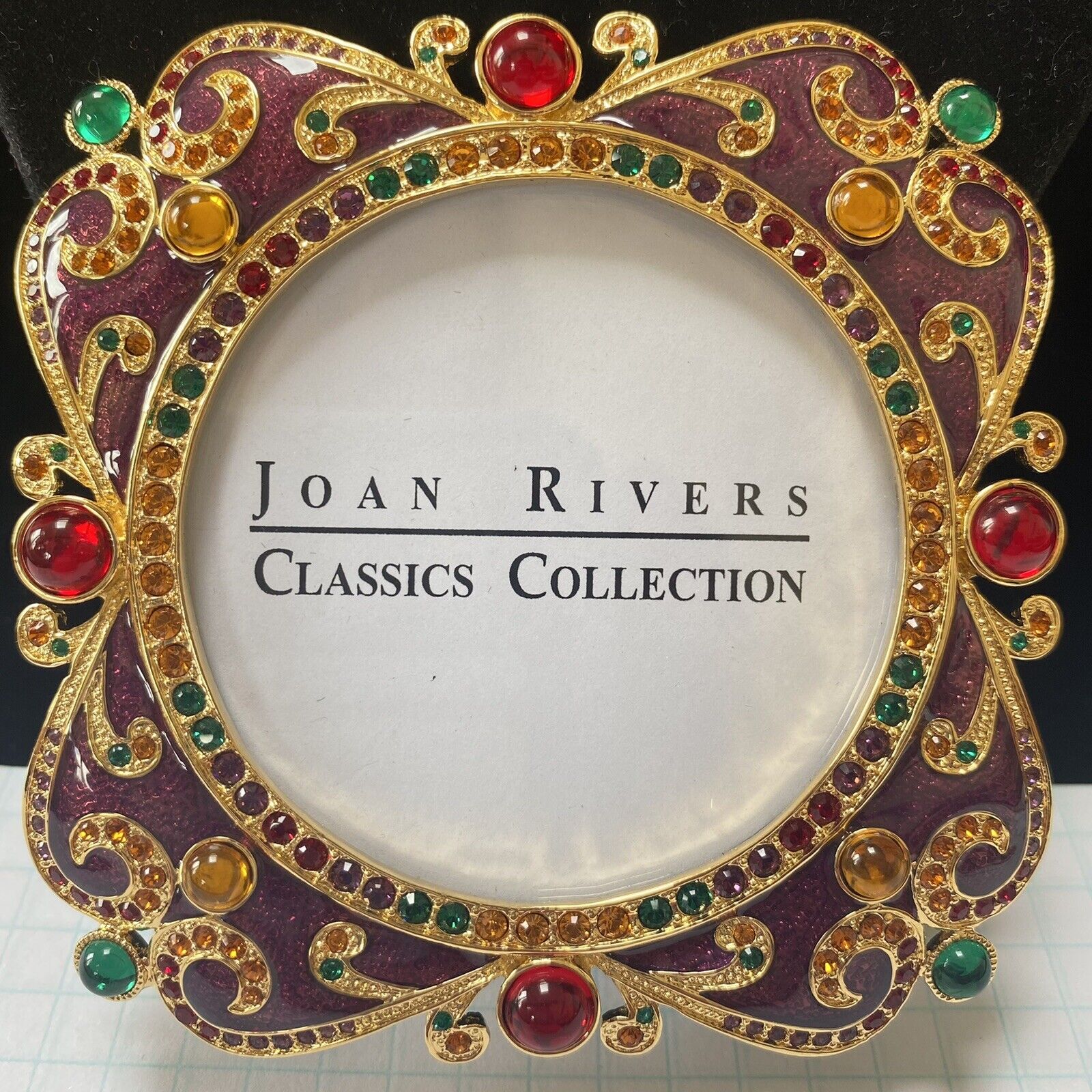 Vintage QVC JOAN RIVERS Classics Collection Enamel Embellished Frame Swarovski
