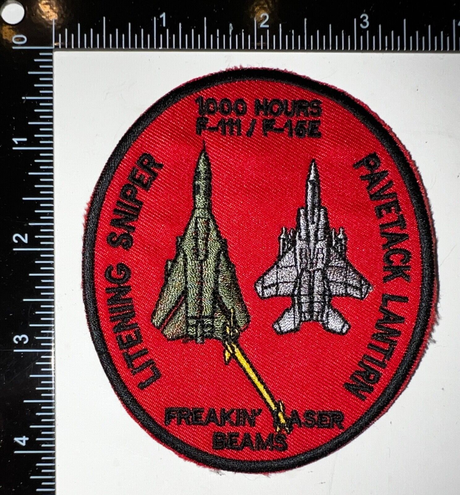 USAF 391st Fighter Squadron 1000 Hours F-15E F-111 Litening Pavetack Patch