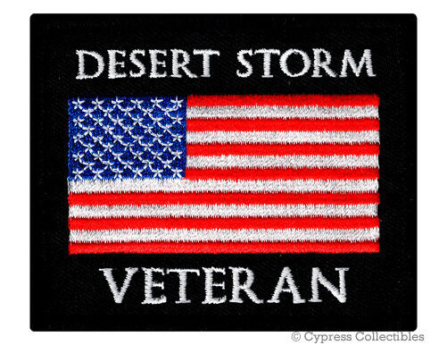 DESERT STORM VETERAN PATCH embroidered iron-on MILITARY VET EMBLEM IRAQ WAR US