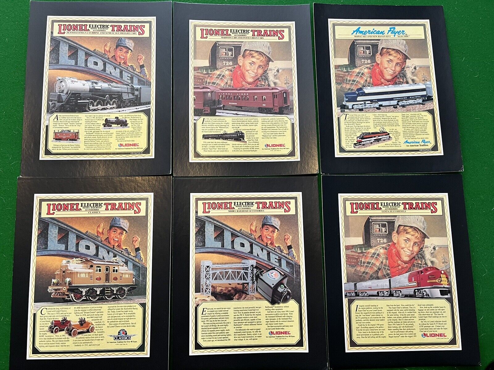 Lionel 1991 Advertising Posters - ready for framing- unused