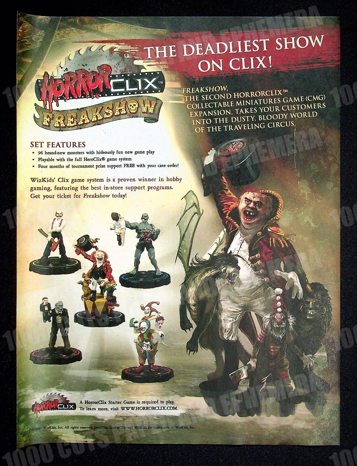 Horror Clix Freakshow Figures Wizkids 2007 Trade Print Magazine Ad Poster ADVERT