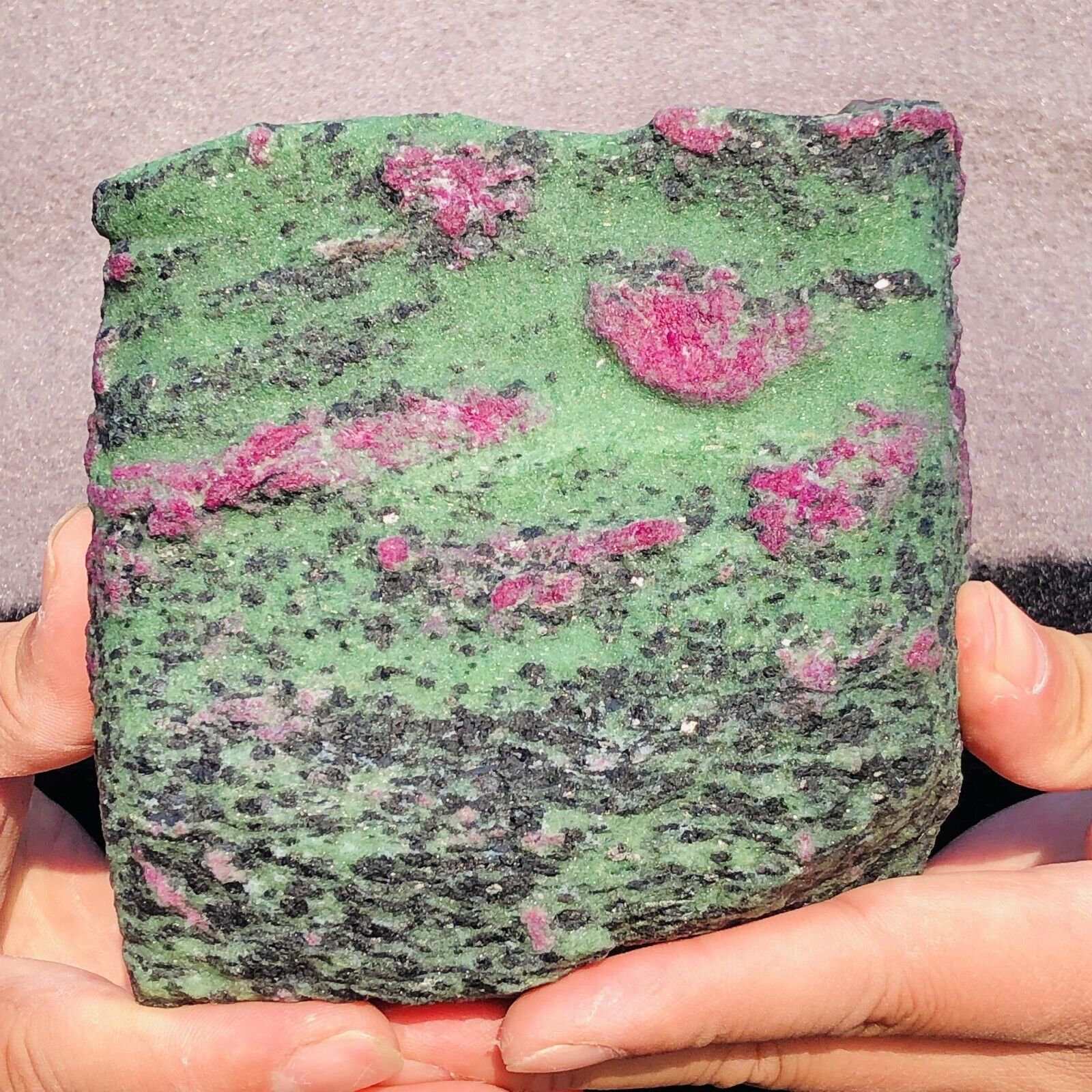 5.22lb Large Rare Natural Red Green Gemstone Ruby Zoisite Crystal Rough Mineral