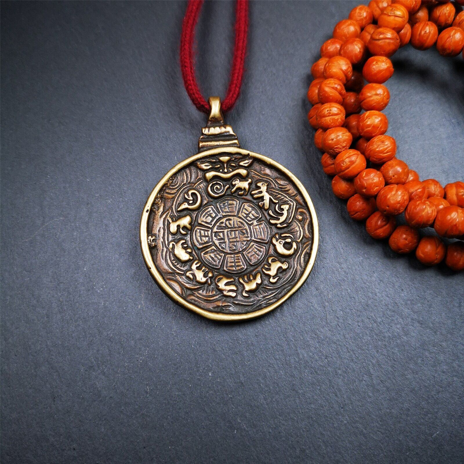 Gandhanra Vintage Tibetan Buddhist Calendar Badge,Manjusri Melong, SIPAHO Amulet