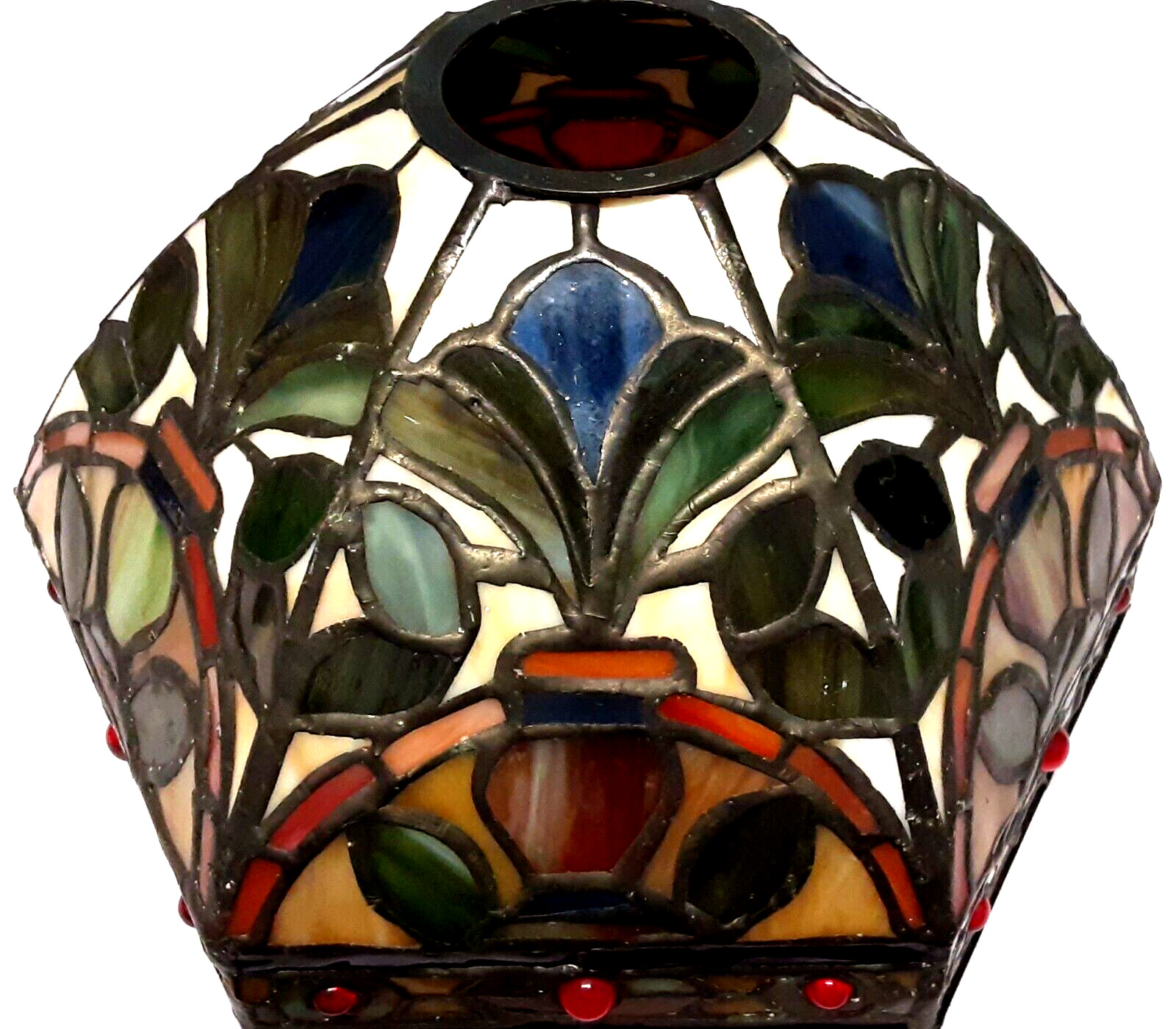 Beautiful Small Handmade STAINED GLASS Hexagon Lampshade LAMP SHADE