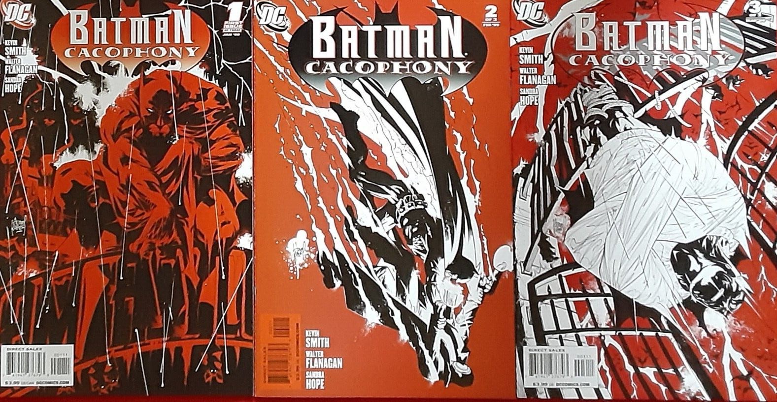 BATMAN : CACOPHONY  COMPLETE SET #1-3  KEVIN SMITH  DC   2009  NICE
