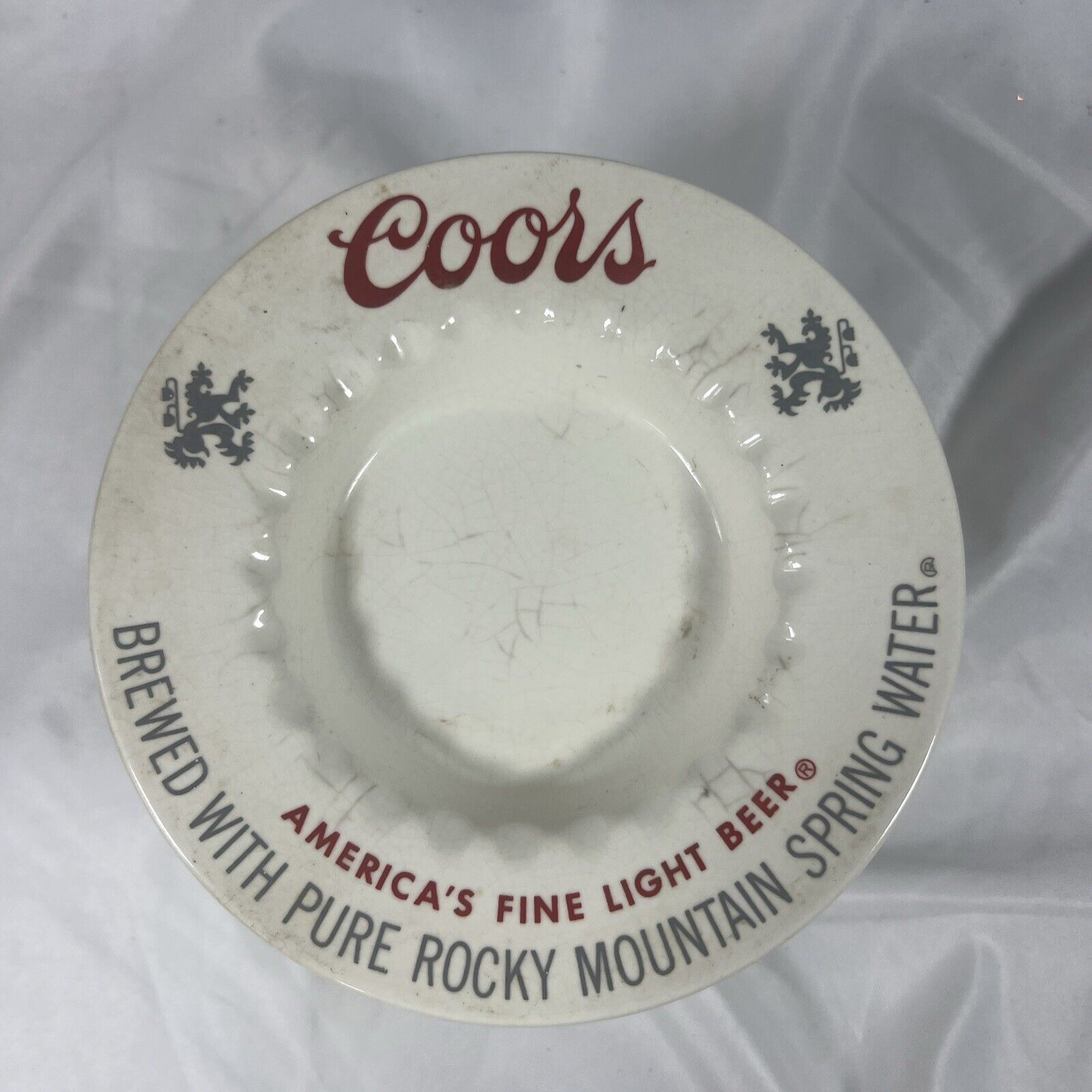 Vintage Coors Beer Ceramic Advertising Ashtray Golden Colorado 6”