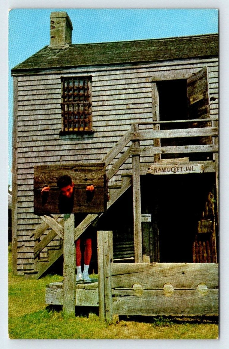 Old Gaol And Stocks Nantucket Island Massachusetts Vintage Postcard Unused 5DB-8