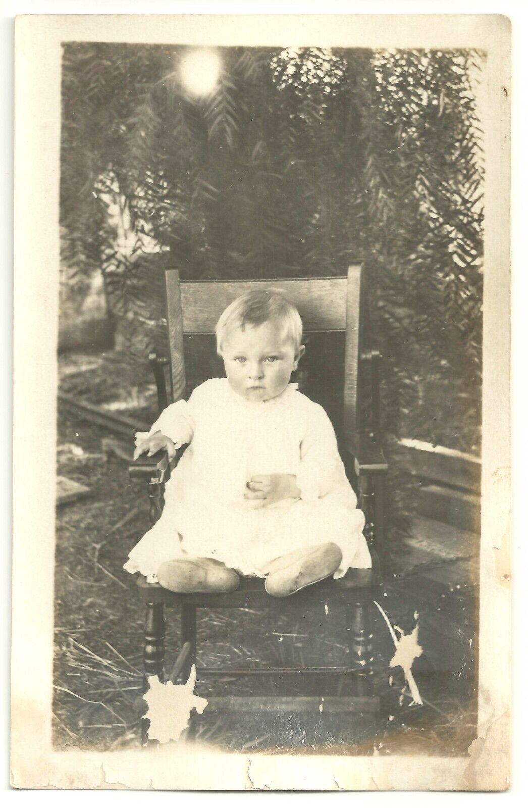 1900s Postcard RPPC Family Young Child Toddler Baby Photo Cyko Stamp Box VTG