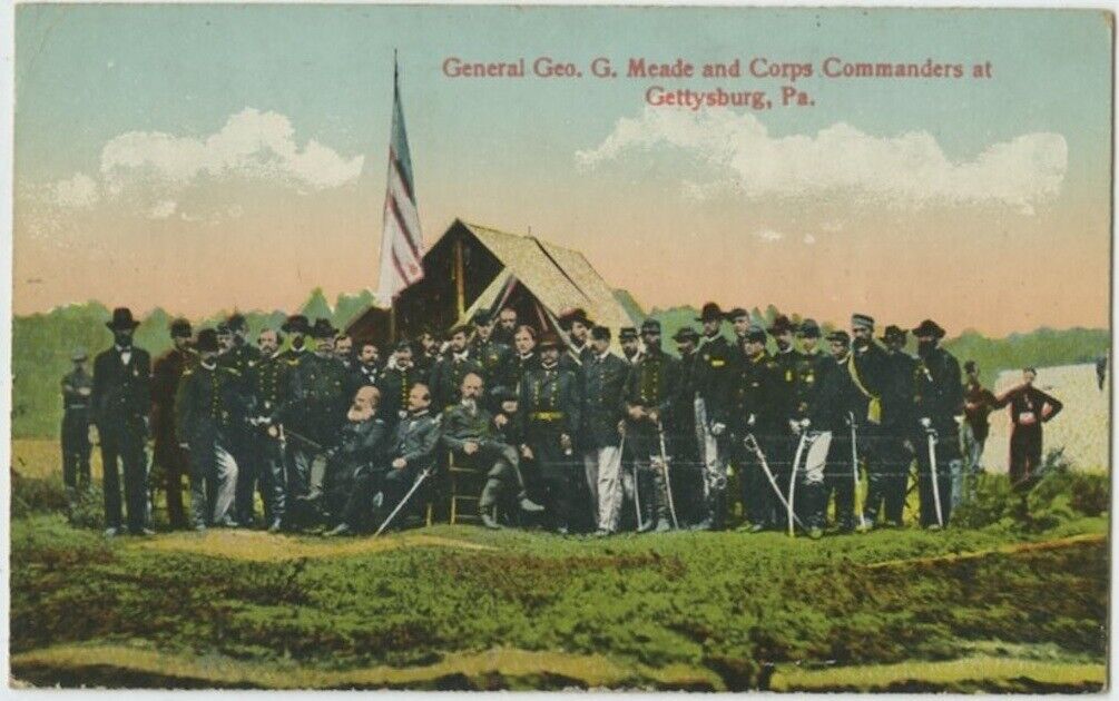 Gettysburg Pa Gen. George G Meade Corp Commanders 1917 Antique Postcard  
