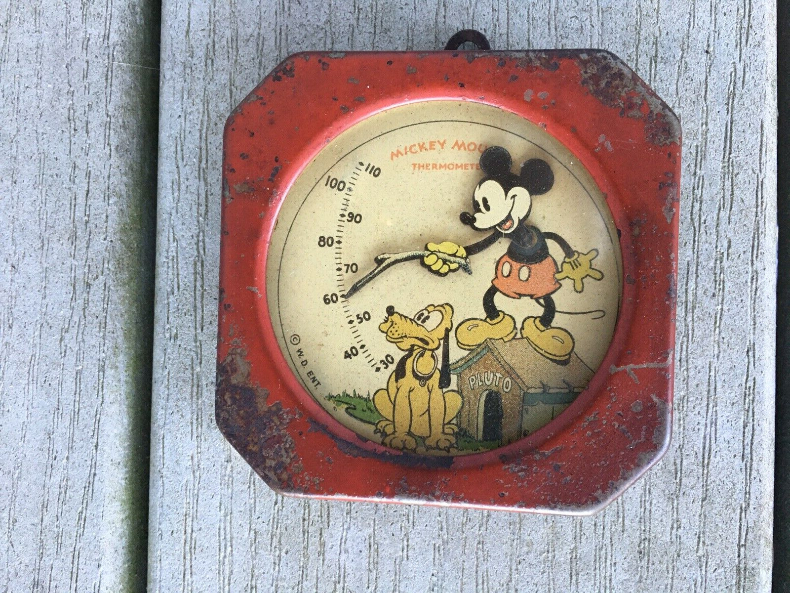 Antique 1939 MICKEY MOUSE Thermometer- Fully Working, Accurate, Clean & Complete