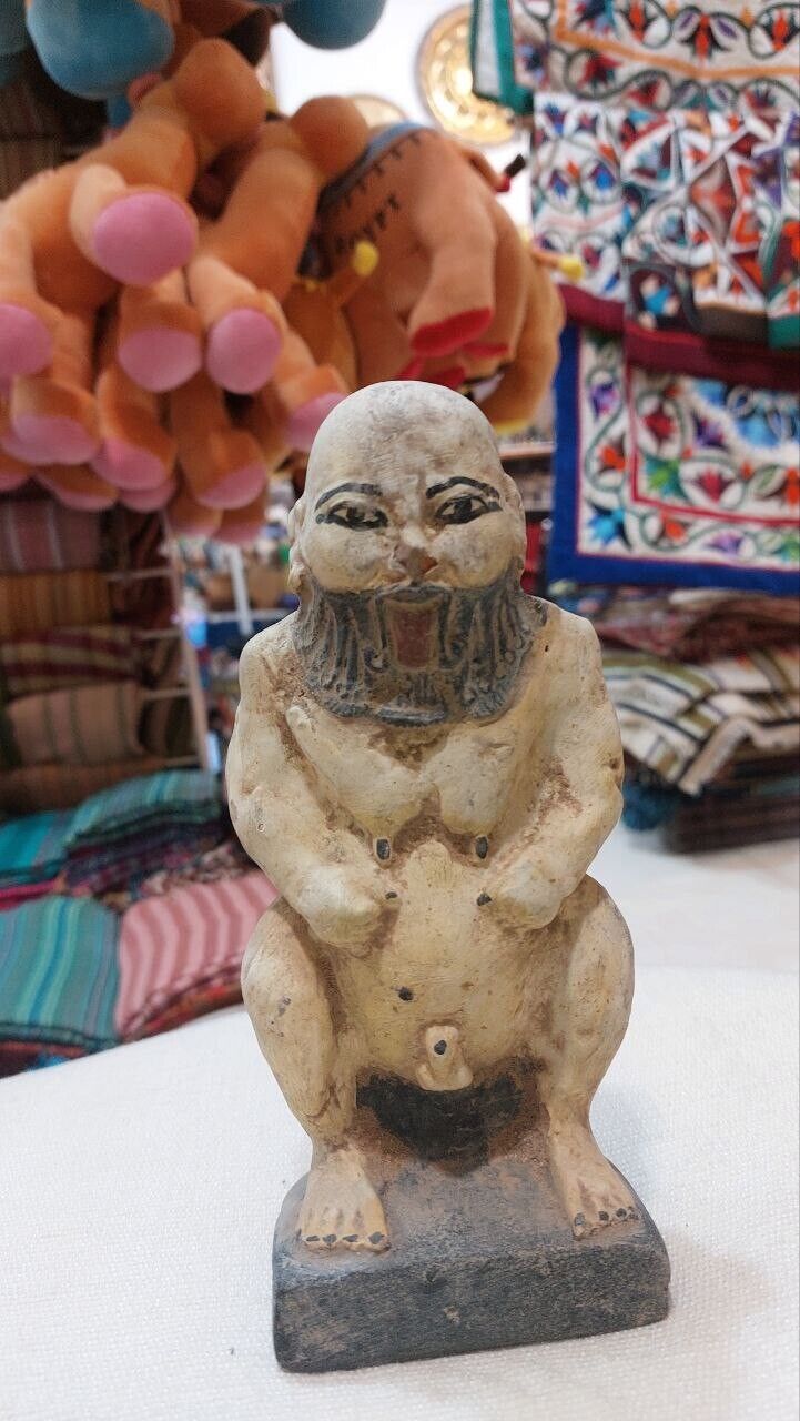 Rare Bes Goddess Egyptian Statue Vintage Unique Stone Figure Handmade Bazareg