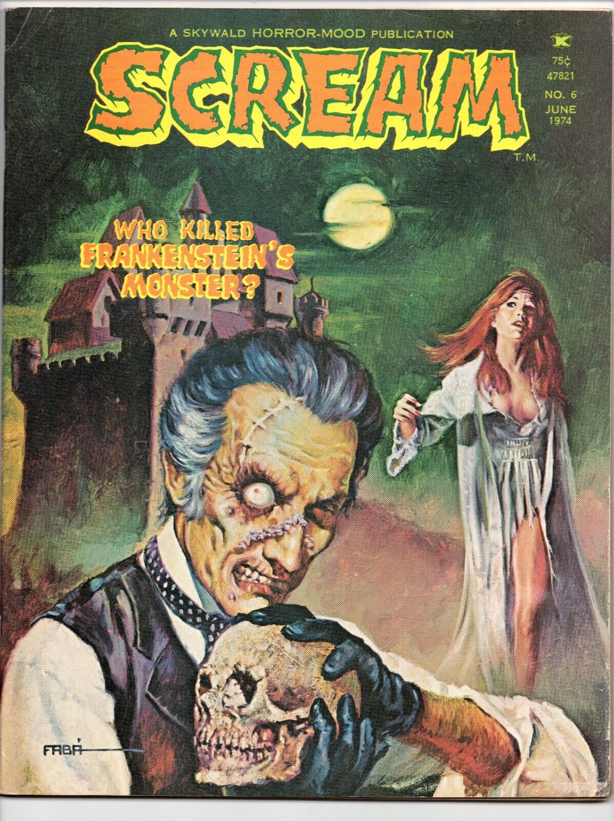 SCREAM #6 June 1974 Suso, Cesar, Edgar Allan POE comic book SKYWALD magazine VG