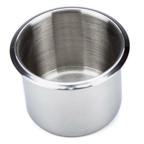 Brybelly Single Stainless Steel Cup Holder, Small - Silver Drop-in Anti-Spill