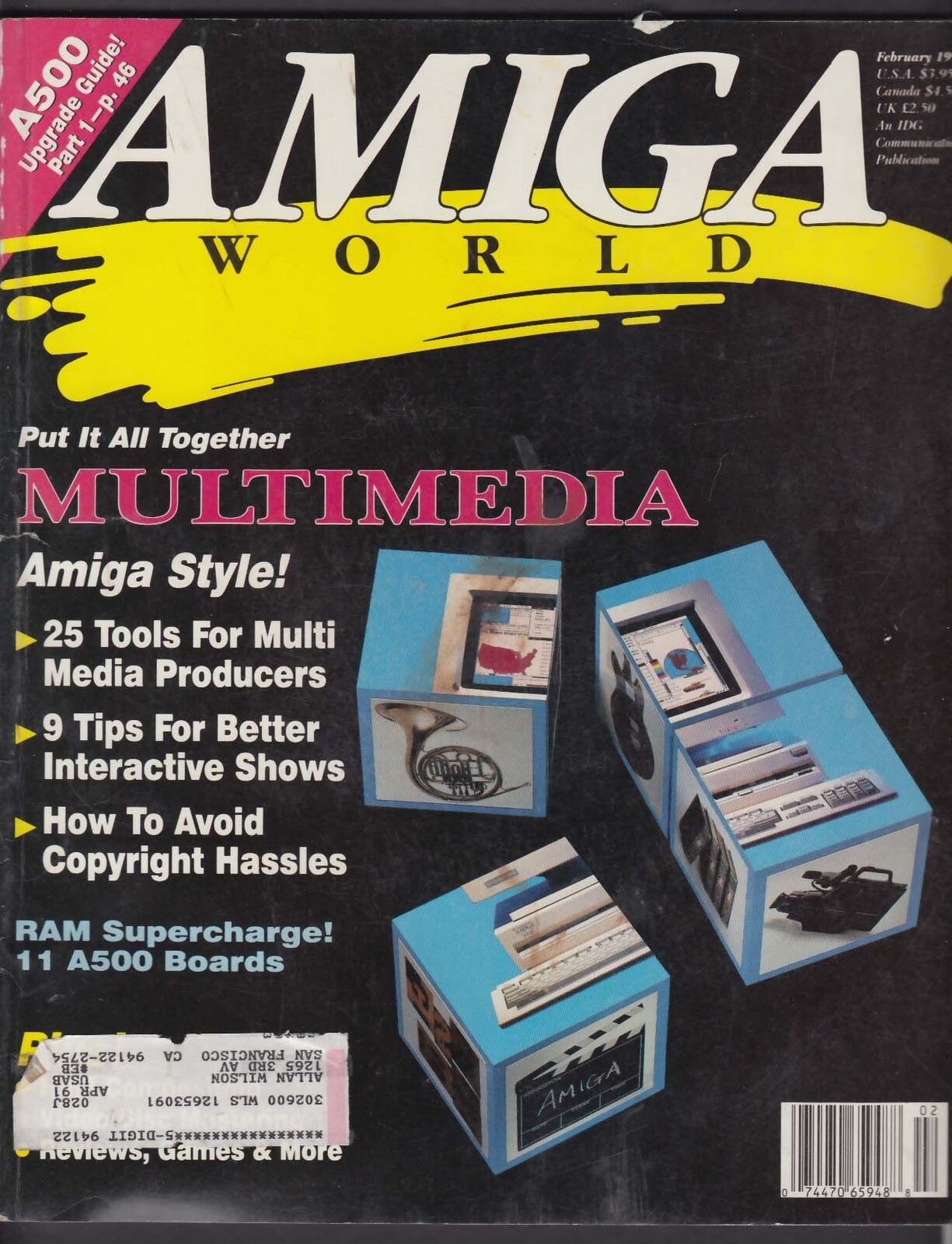 AMIGA WORLD A500 RAM Boards CompuServe ARexx 2 1991