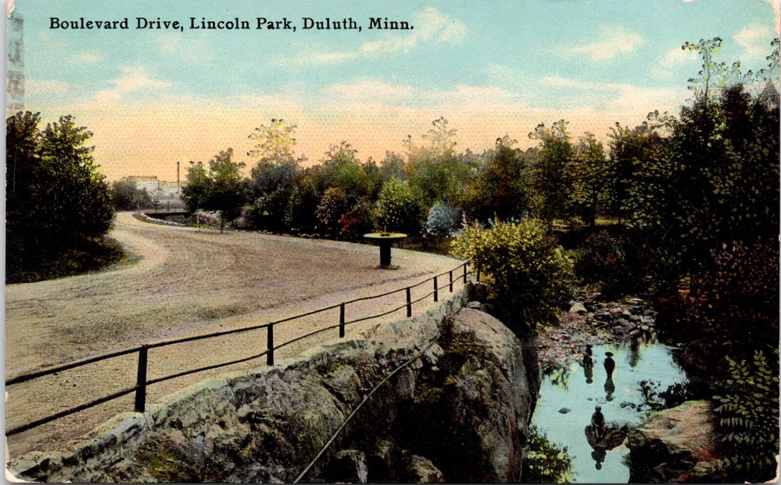 C.1910s Duluth MN Lincoln Park Boulevard Drive Dirt Road Minnesota Postcard A213