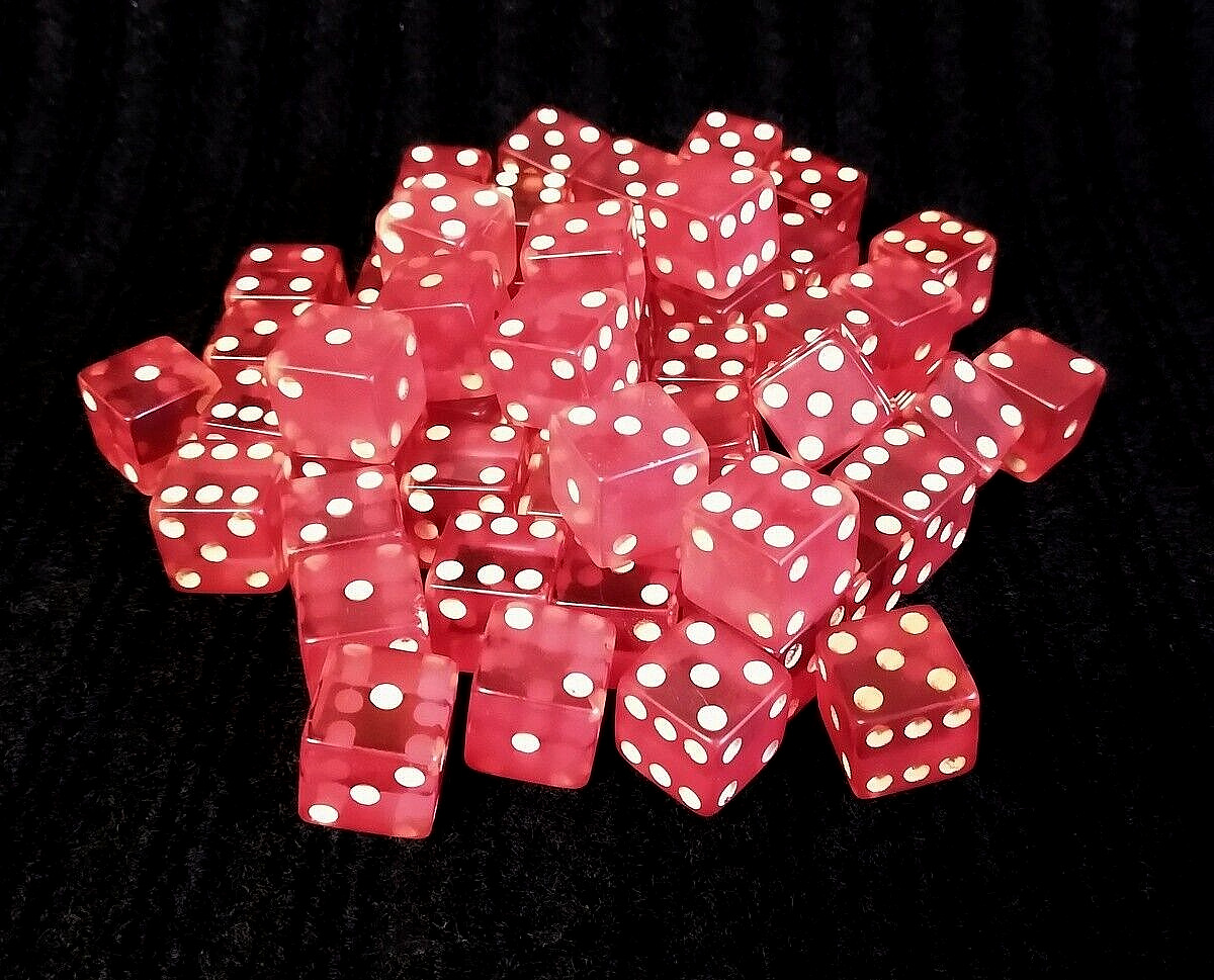 Vintage  Bakelite Dice Lot of 11 Cherry Red 5/8” tested