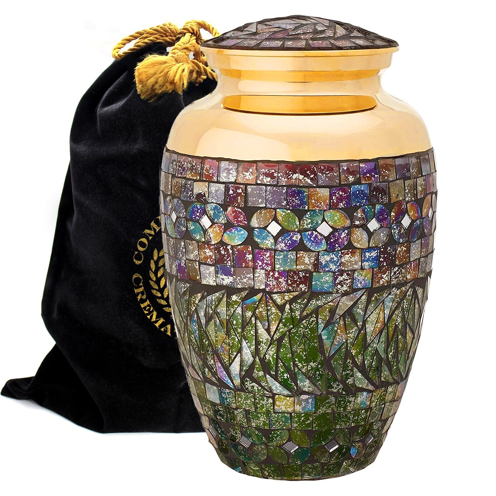 Cracked Glass Urns for Human Ashes Large and Cremation Urn Cremation Urns Adult
