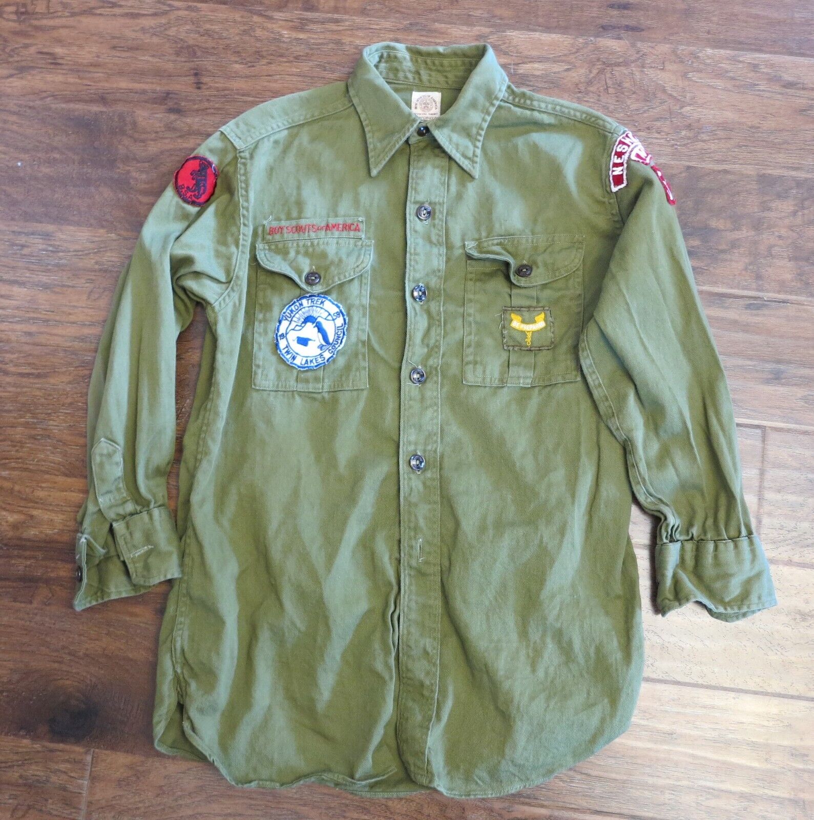 Vintage circa 1959 Boy Scout Uniform Shirt, Troop 56, Neshkoro, Wisconsin