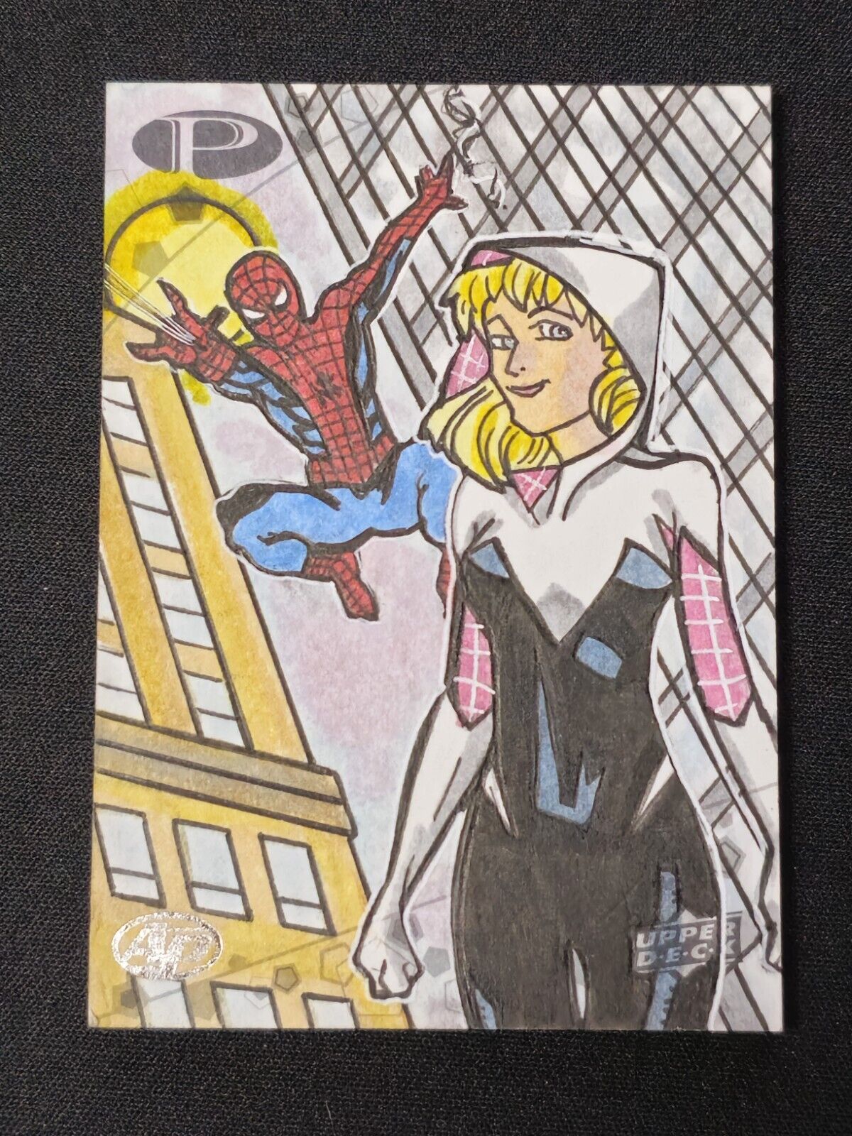Marvel Spider-Man&Gwen Marvel Sketch Card Aritst Rich Henneman 2021 UD Premier