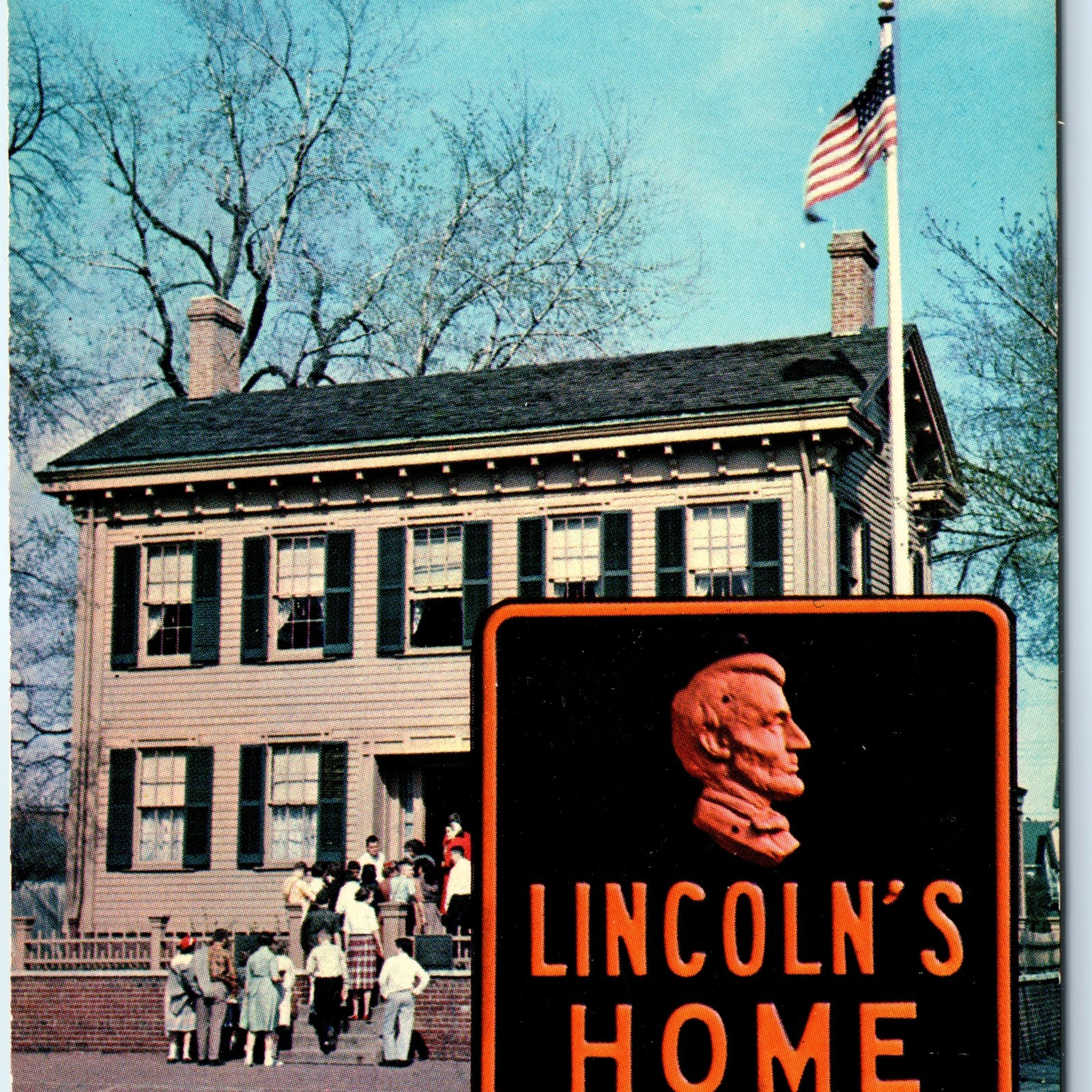 c1950s Springfield, IL  Abraham Lincoln\'s Home Chicago Motor Club Sign Rare A230