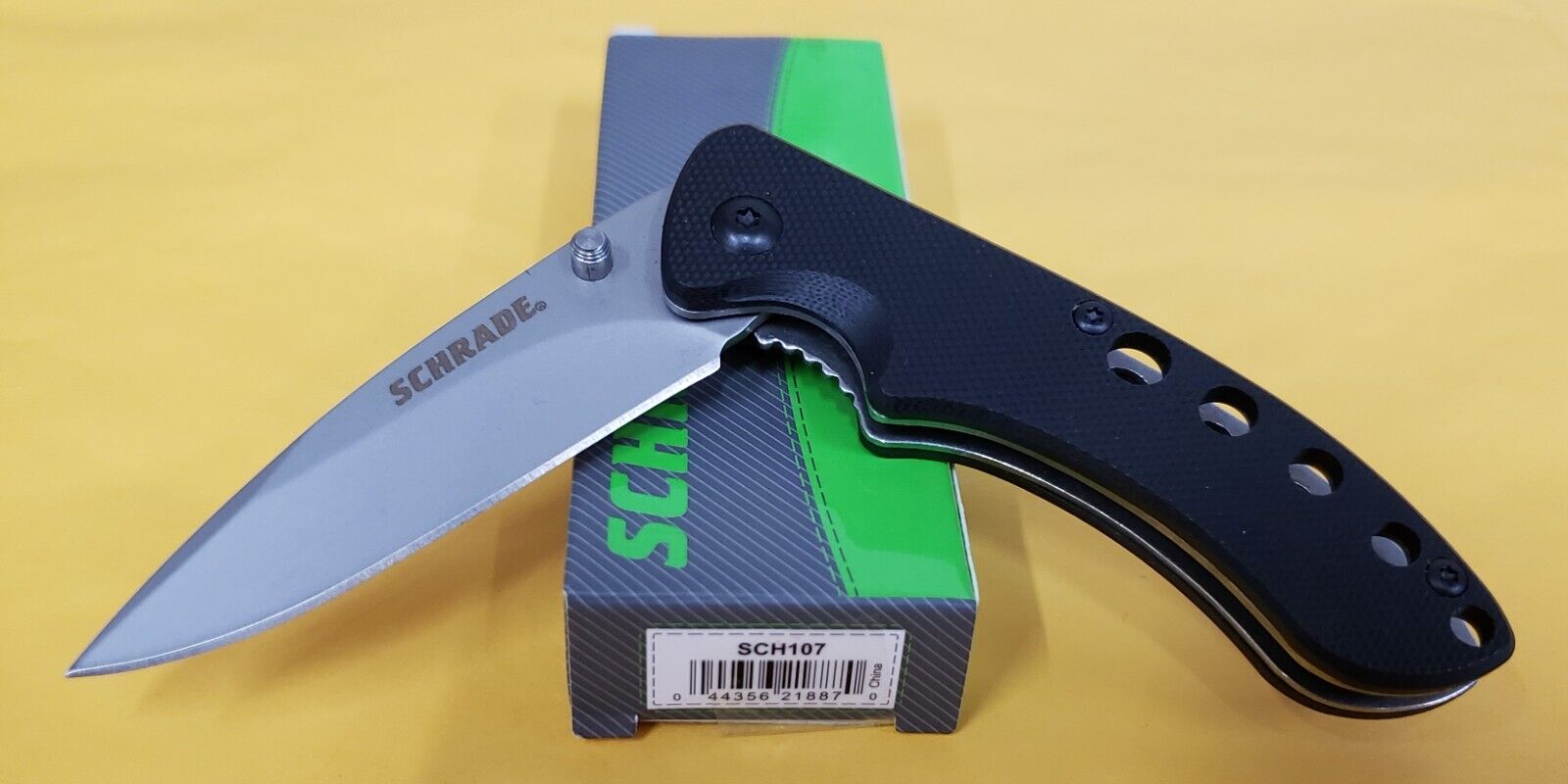 Schrade Drop Point Liner Lock Folding Knife *Brand New In Box* (SCH107)