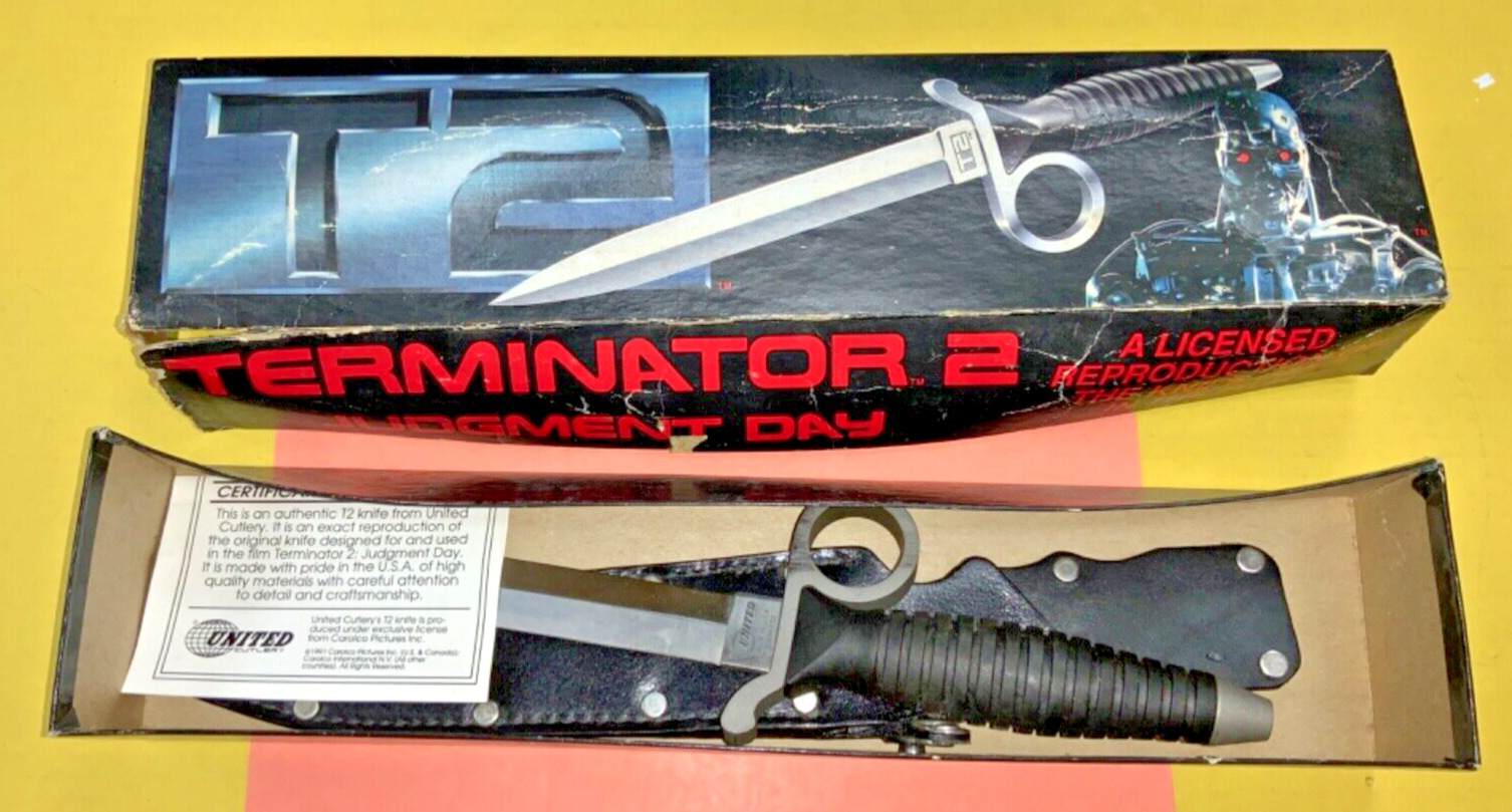 1991 United Cutlery Terminator 2 T2 Judgement Day UC605 Fighting Knife w/ Sheath