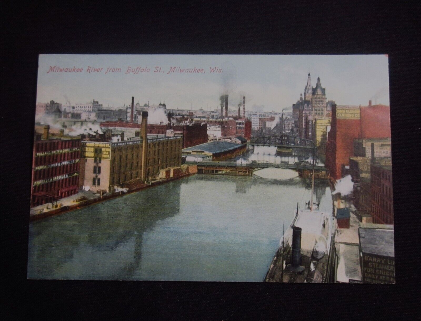 Milwaukee, Wi, Milwaukee River Postcard c.1910