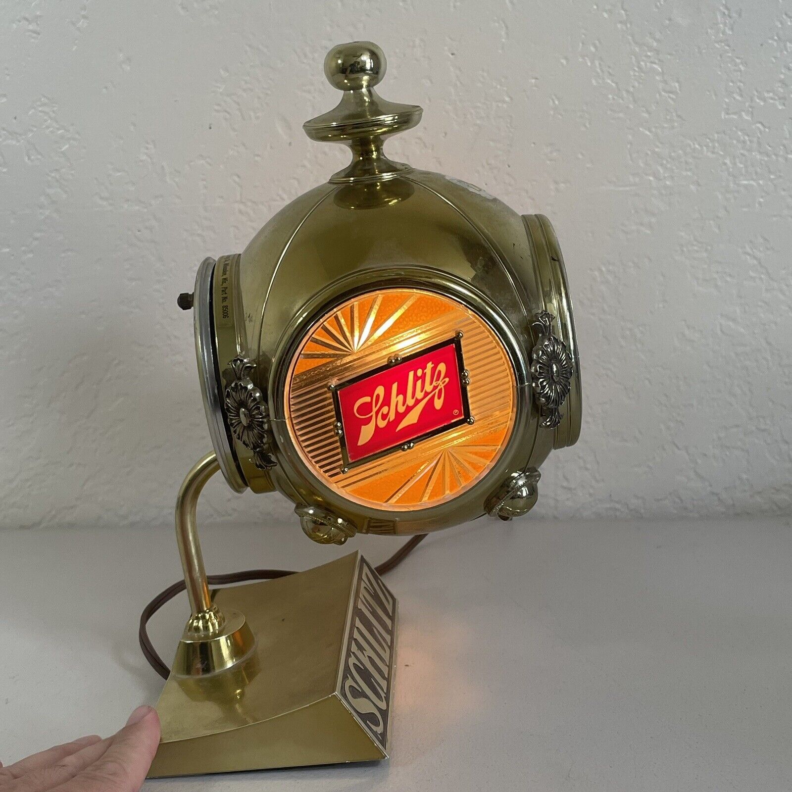 Vtg SCHLITZ Beer Light Lamp Clock 1972 Used Gold Cash Register Topper Bar PARTS