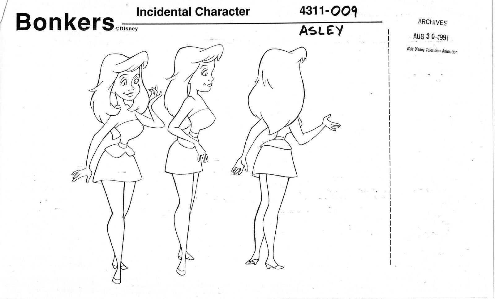 BONKERS Disney Production Model Copy LOT from Animators Estate 1993-4 anime m1