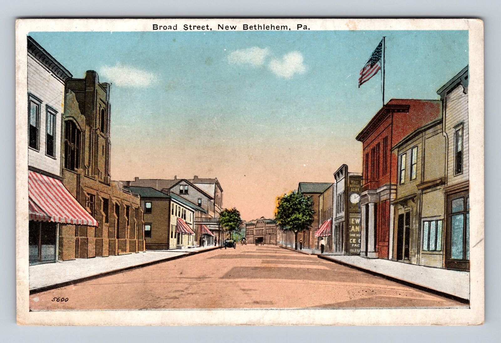 New Bethlehem PA-Pennsylvania, Broad Street, Antique Vintage Souvenir Postcard