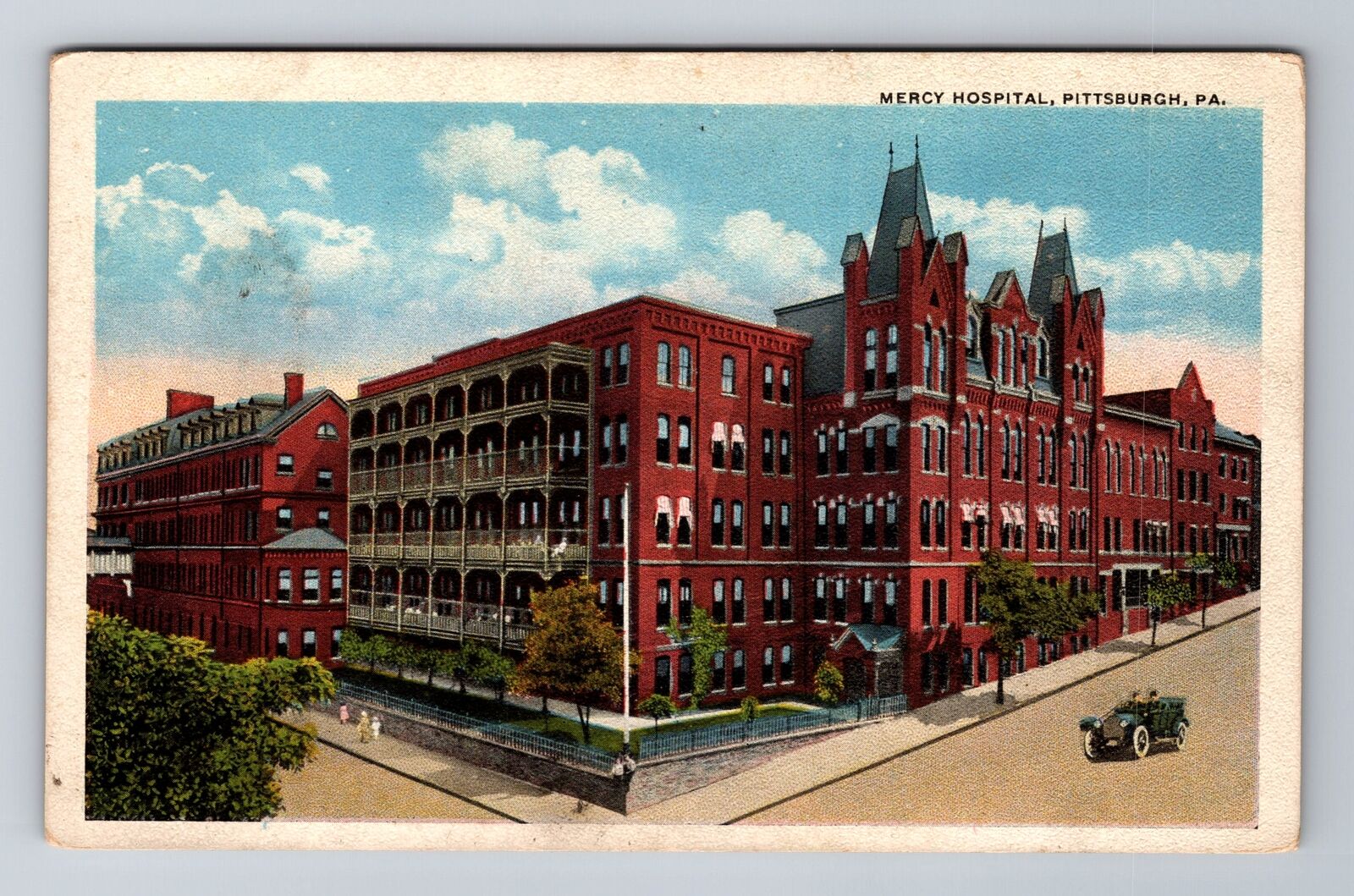 Pittsburgh PA-Pennsylvania, Mercy Hospital, Antique, Vintage Souvenir Postcard