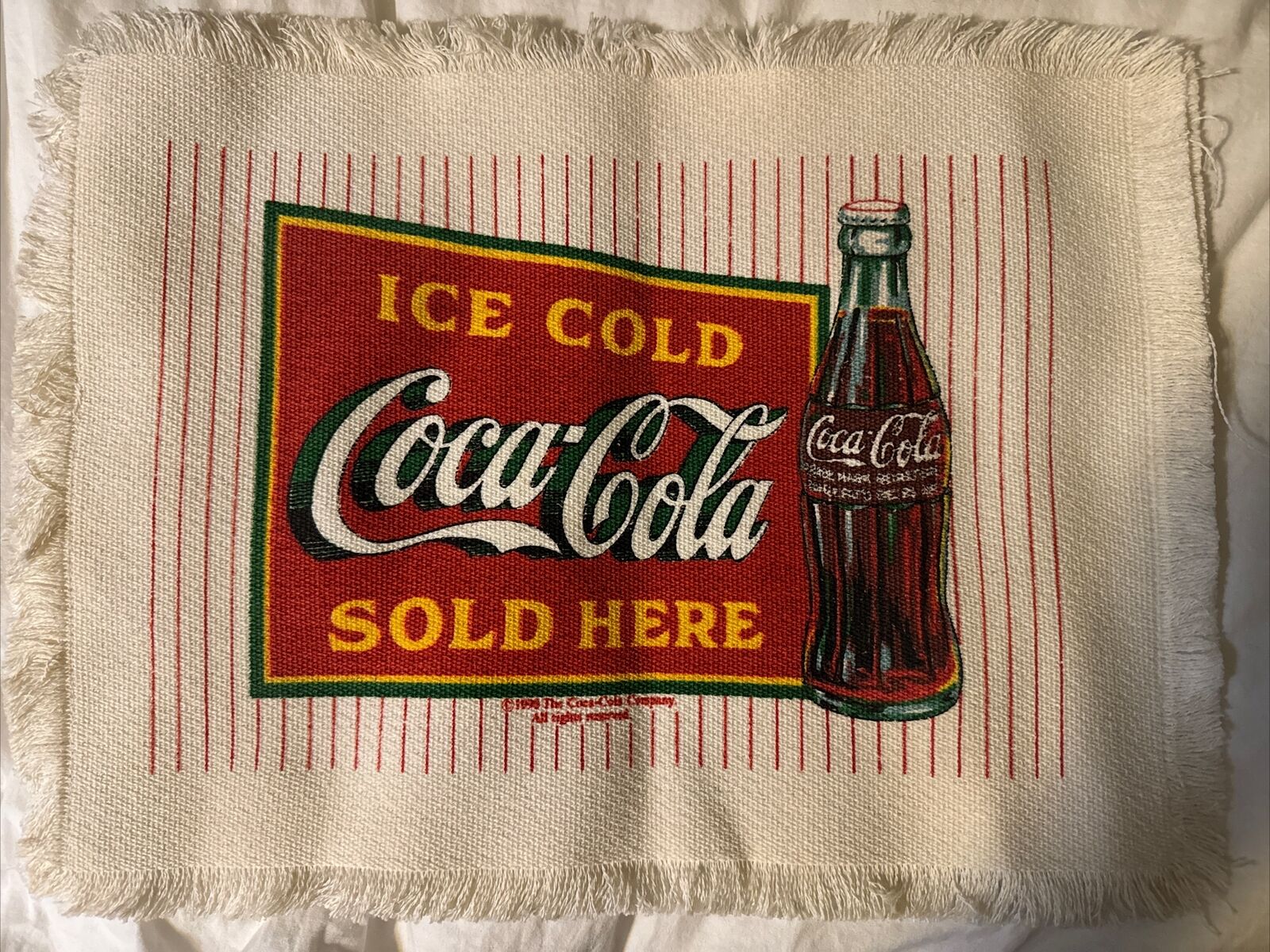 Vintage 1991 Coca-Cola “Ice Cold Coca-Cola Sold Here” Tablecloth