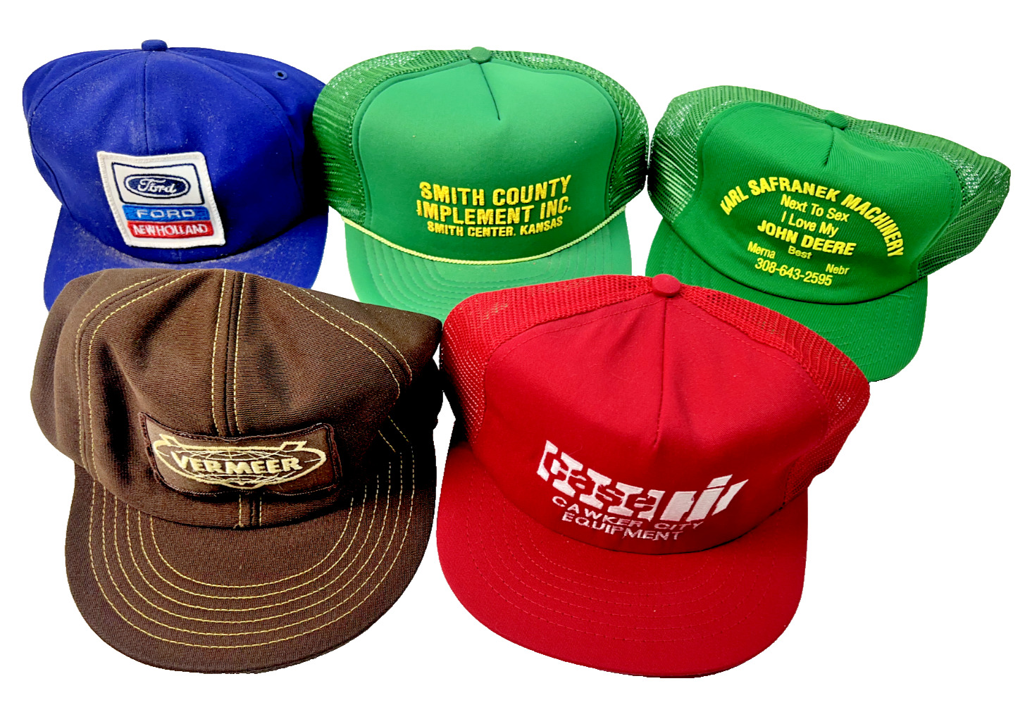 Vintage Trucker Farm Snap-Back Hats - Lot of 5