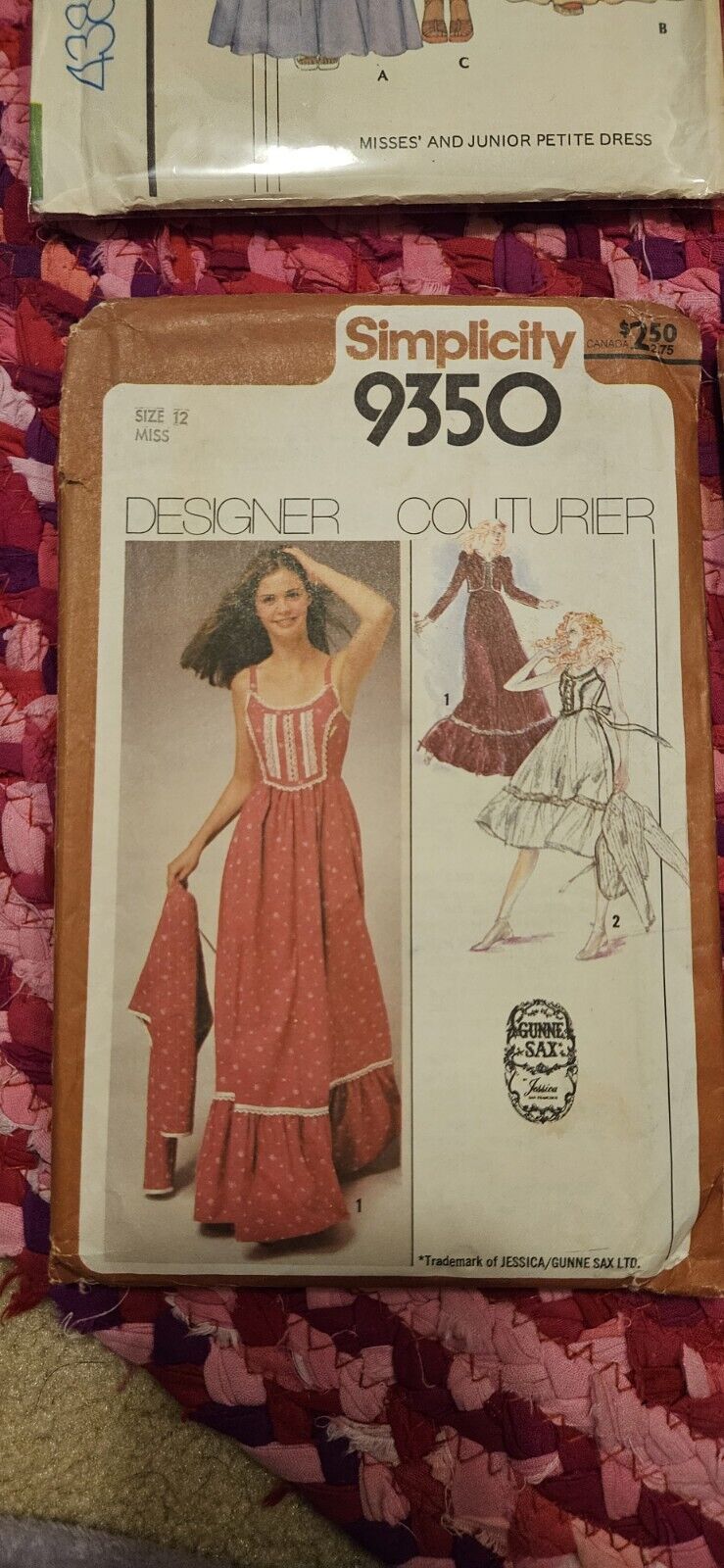 1970's Simplicity Misses' Dress&Jacket Gunne Sax Pattern 9350 Size 12
