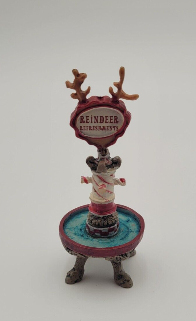 Lemax Christmas Village Reindeer Refreshments North Pole Drinking Fountian Set