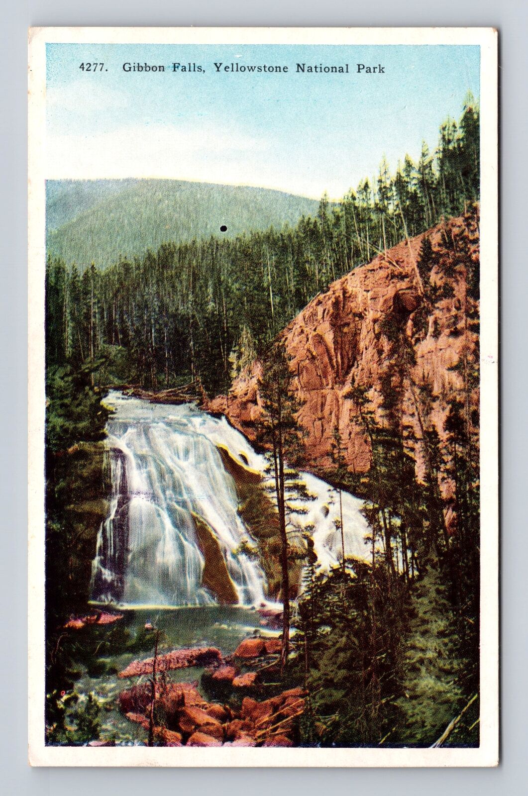 Yellowstone National Park, Gibbon Falls, Series #4277, Antique, Vintage Postcard