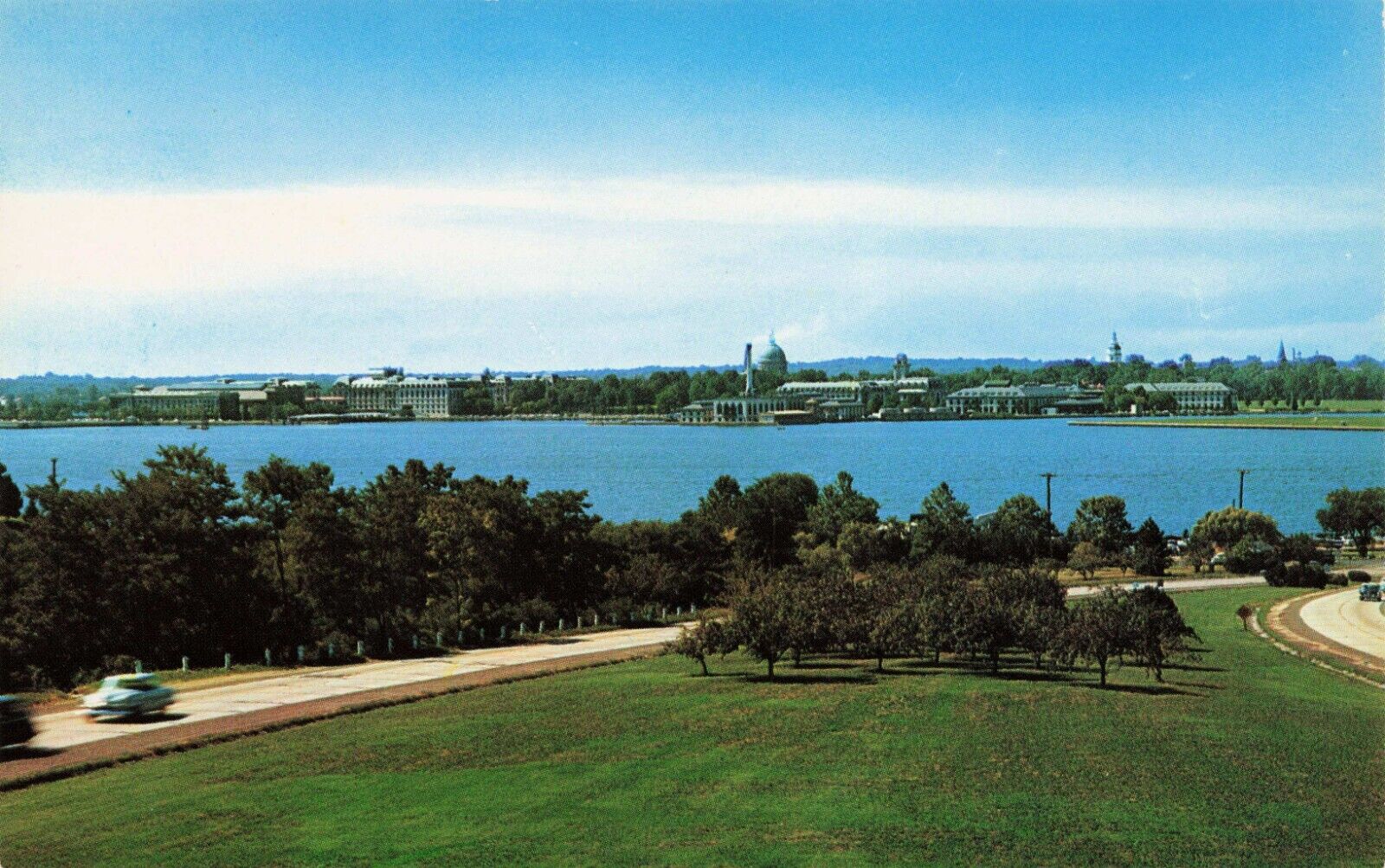 Postcard Skyline of Annapolis, Severn River, U.S. Naval Academy, Annapolis, MD