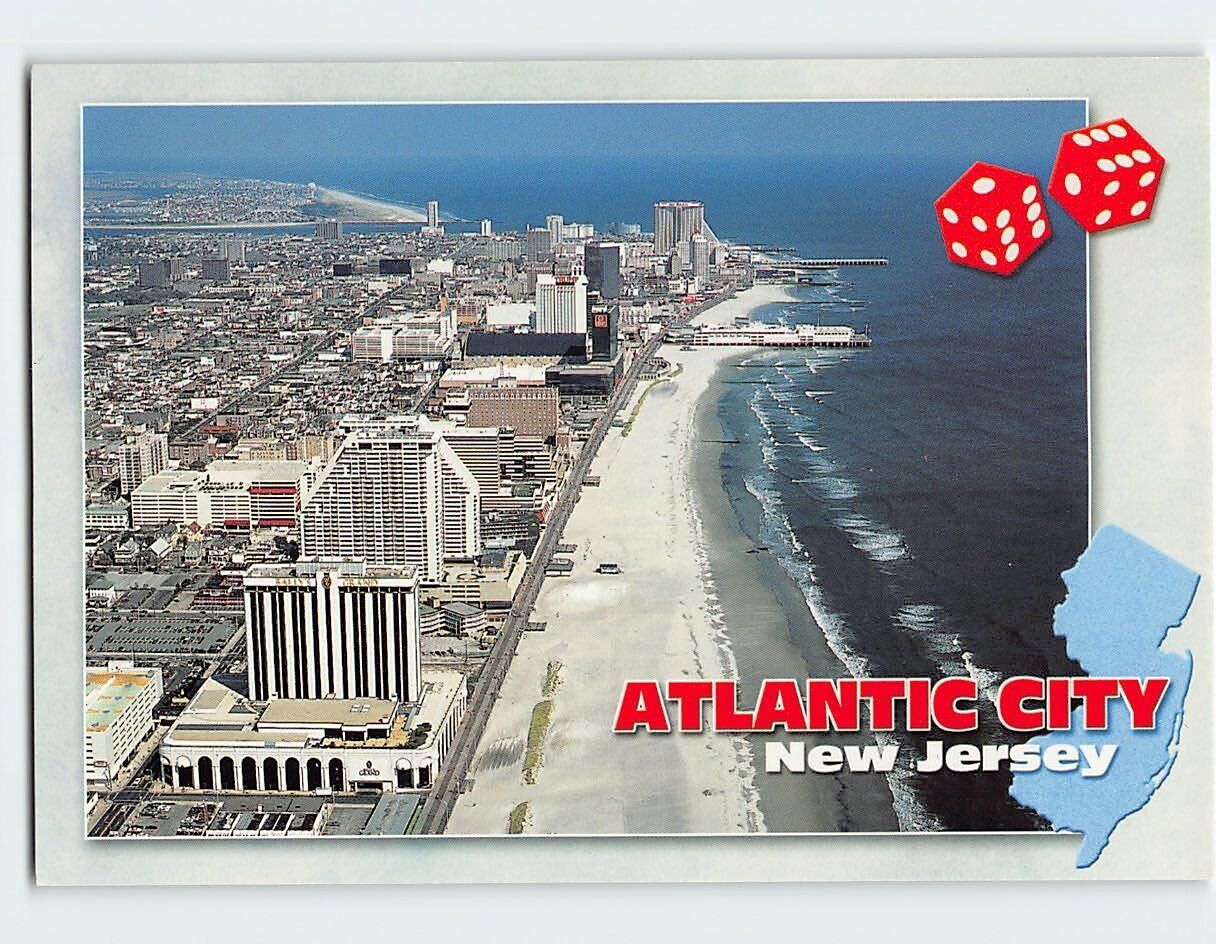 Postcard Aerial View Atlantic City New Jersey USA North America