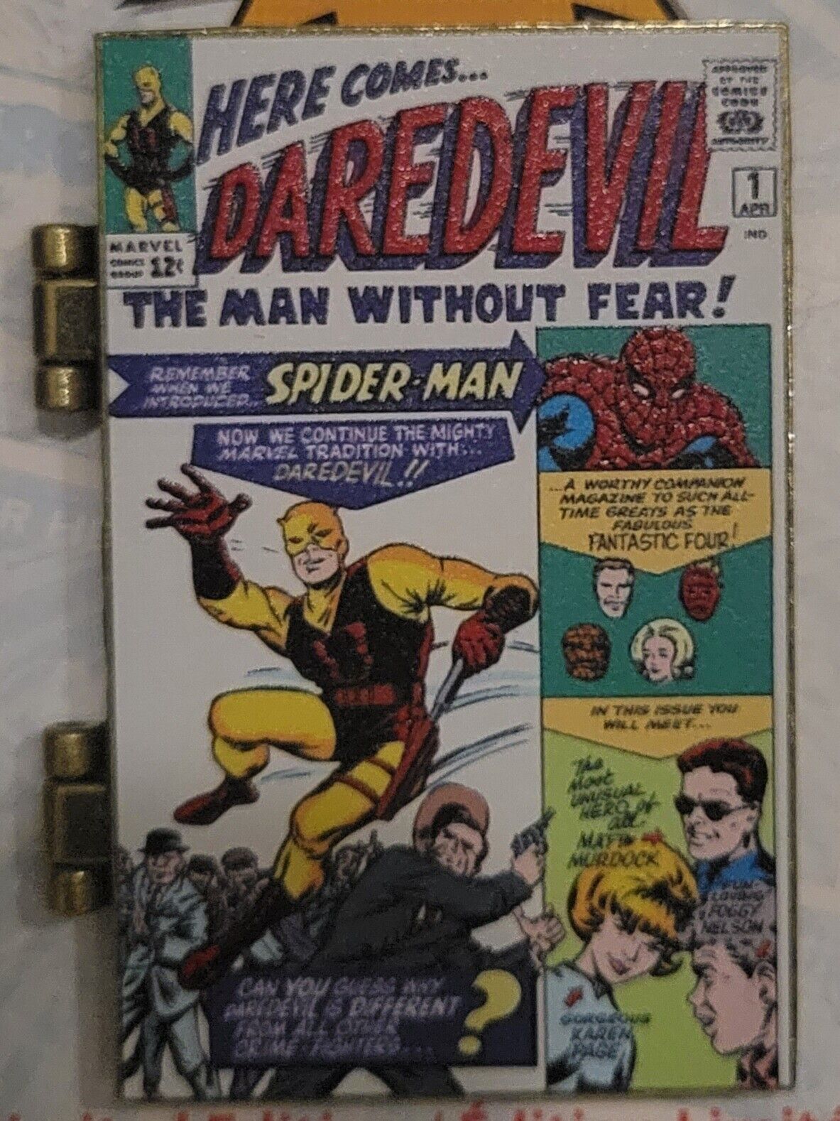 DAREDEVIL #1 1964 MARVEL FIRST APPEARANCE PIN DISNEY COMIC HINGED LE2000