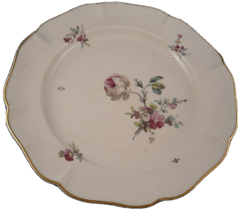 Antique 18thC Ludwigsburg Porcelain Floral Plate Porzellan Blumen Teller German