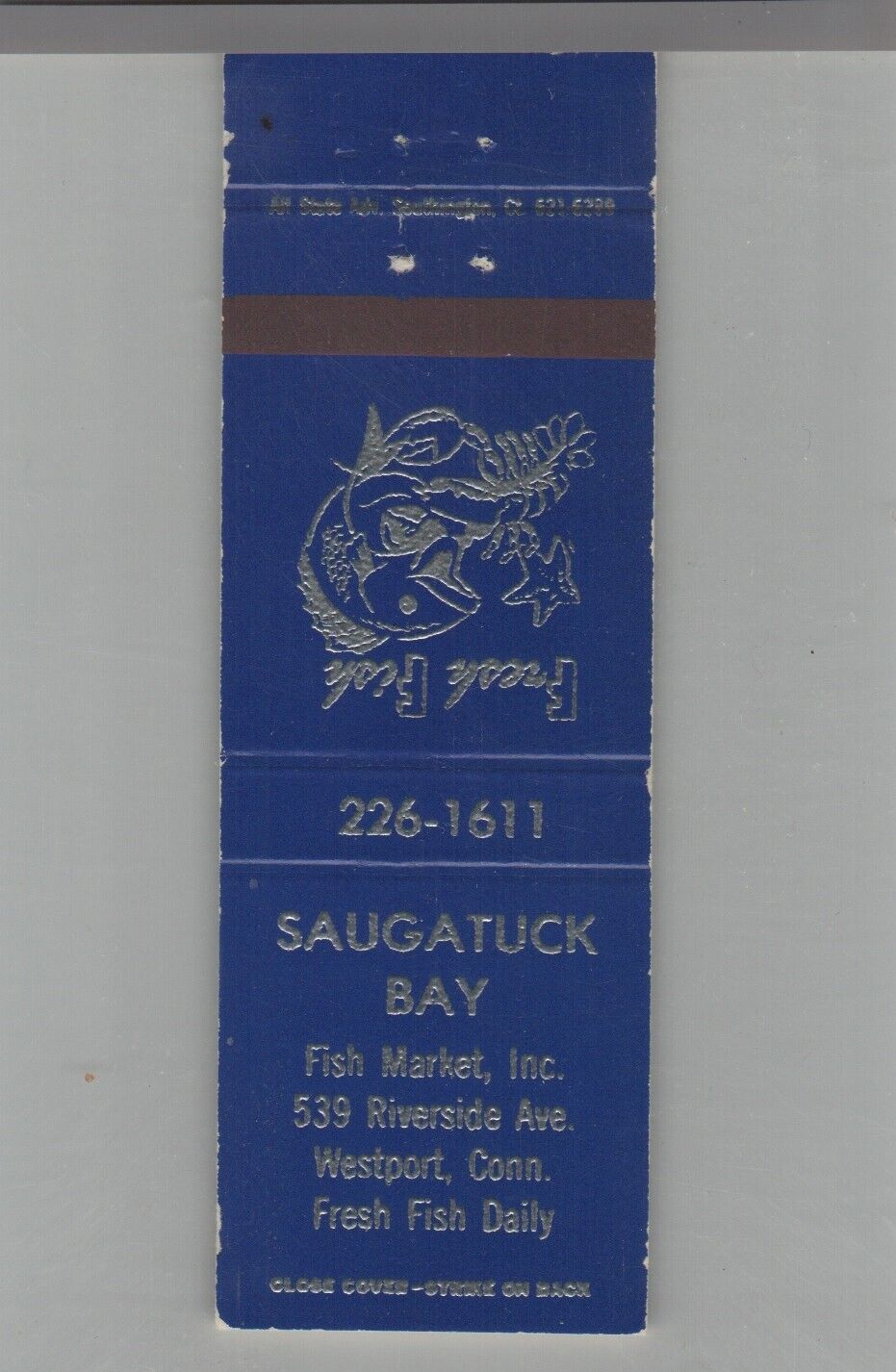 Matchbook Cover Saugatuck Bay Fish Market Westport, CT