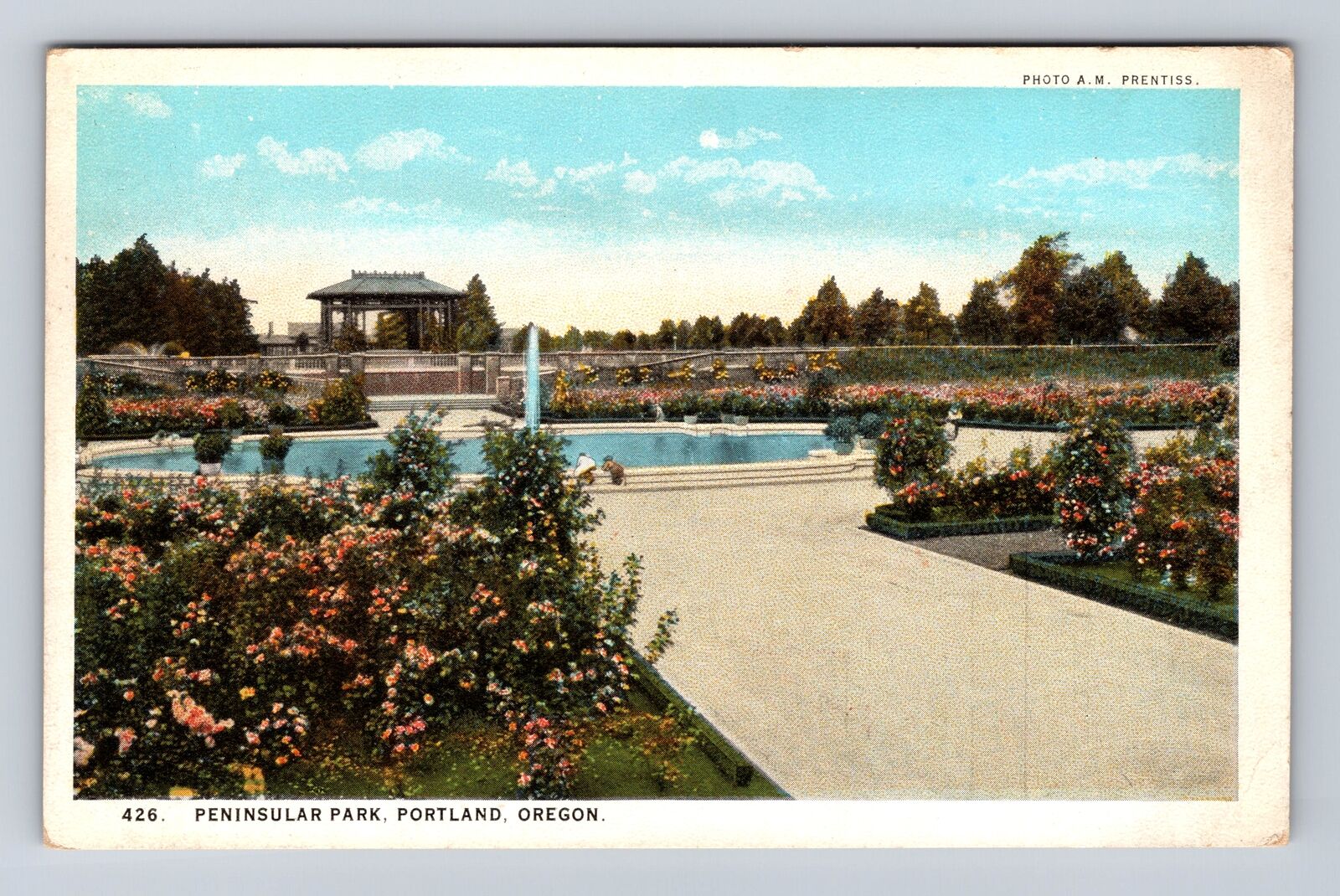 Portland OR-Oregon, Peninsular Park, Antique, Vintage Souvenir Postcard